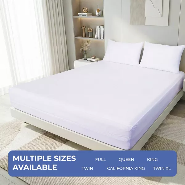 Comfety Waterproof Mattress Encasement, Zippered Mattress Protector Breathable Noiseless Hypoallergenic
