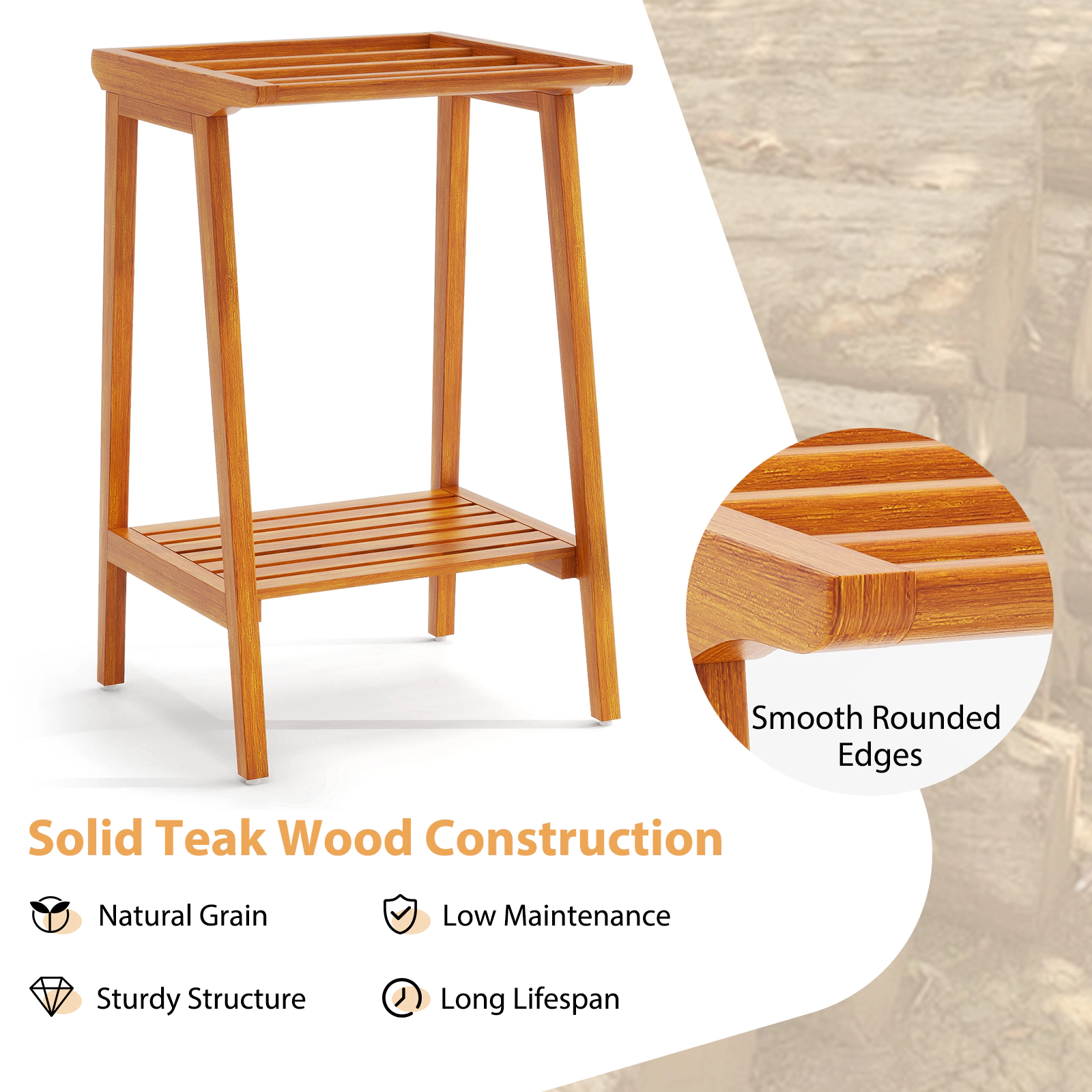 SlickBlue Natural Wood Drying Rack for Bathroom, Laundry & Living Spaces