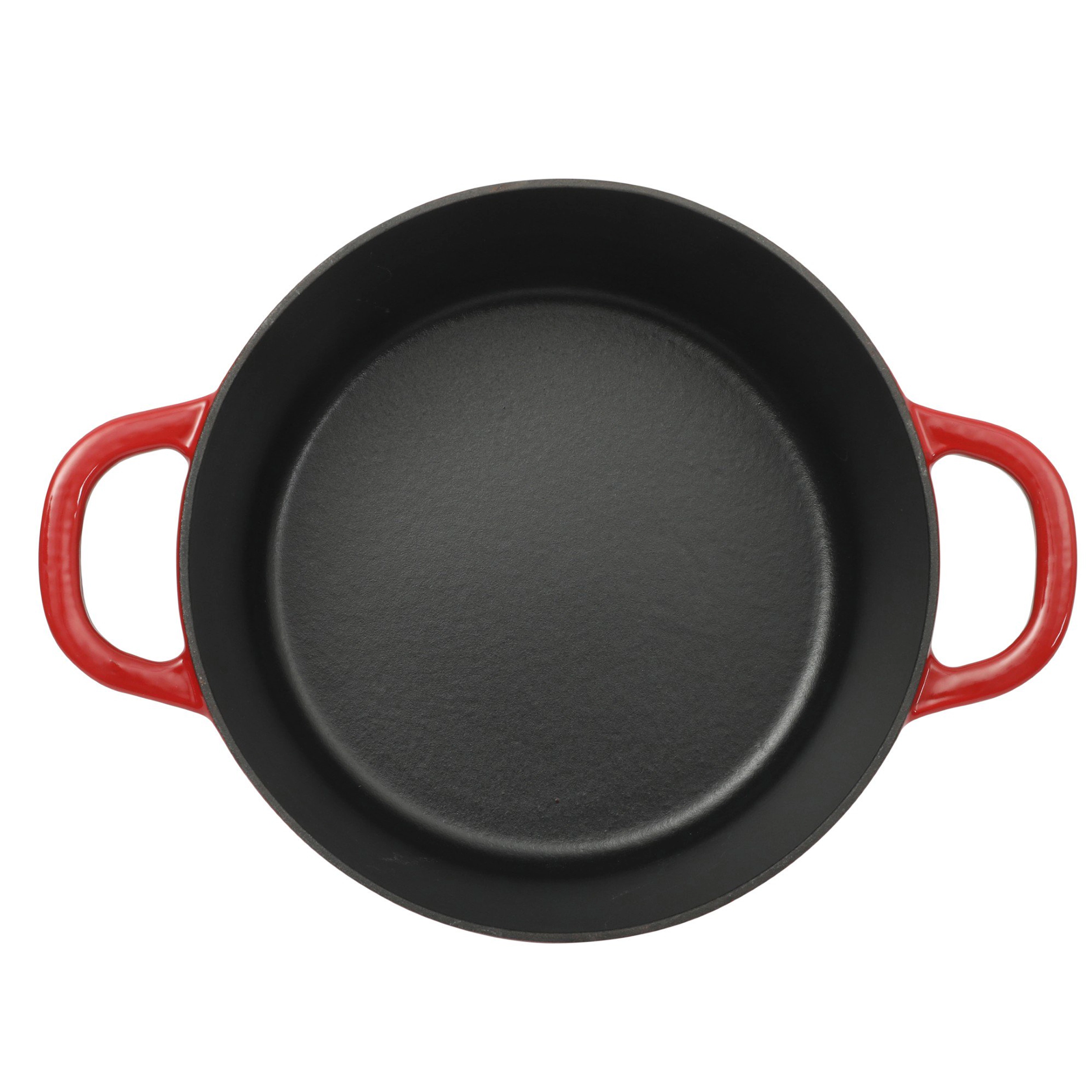 Crock Pot 3 Quart Enameled Cast Iron Dutch Oven With Borosilicate Lid in Red