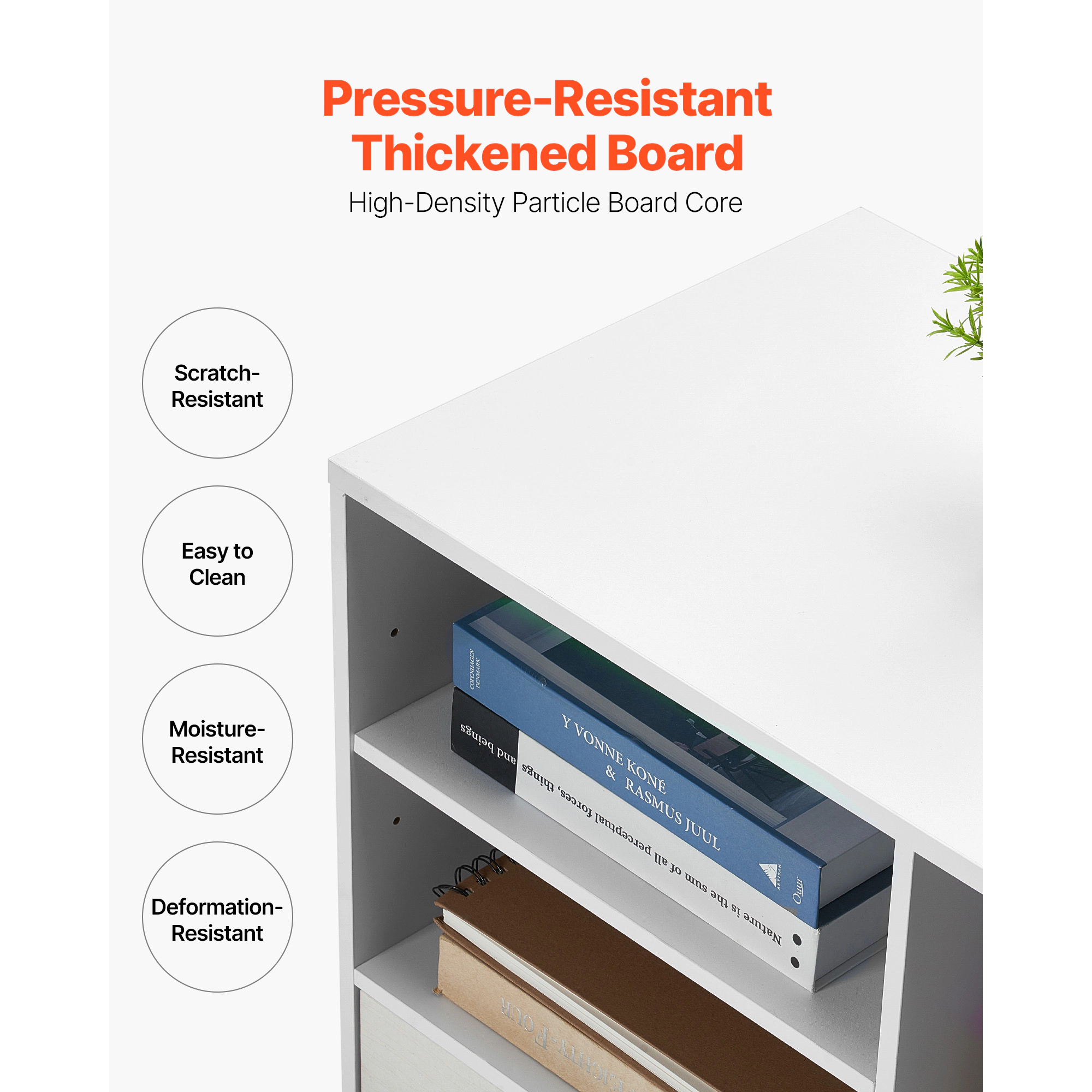 HONGGE 2-Drawer Rolling Storage Cabinet, Adjustable Shelves & Lockable Wheels, White Printer Stand, Home Office