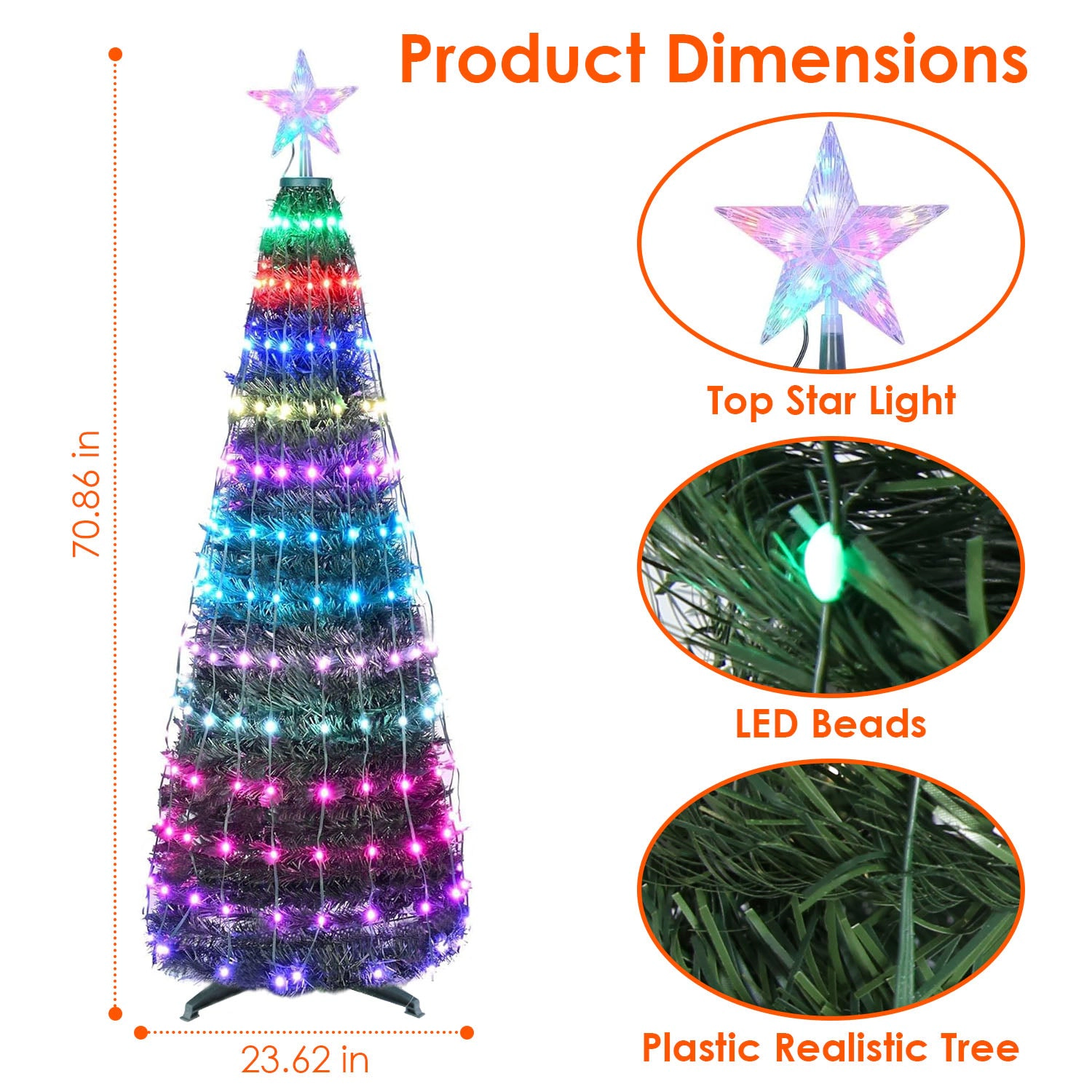 GBruno 4.9ft LED Collapsible Christmas Tree With Remote