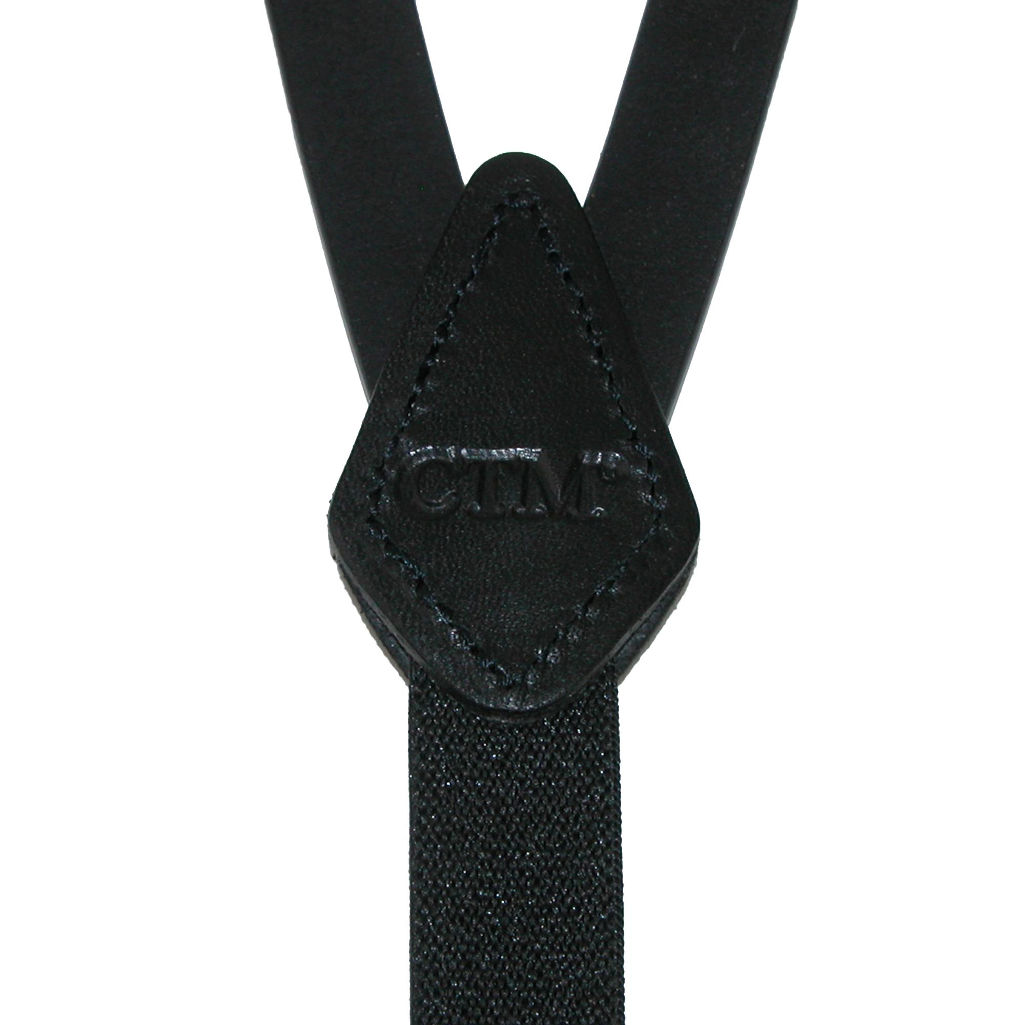 CTM Women's Coated Leather 1/2 Inch Clip-End Suspenders