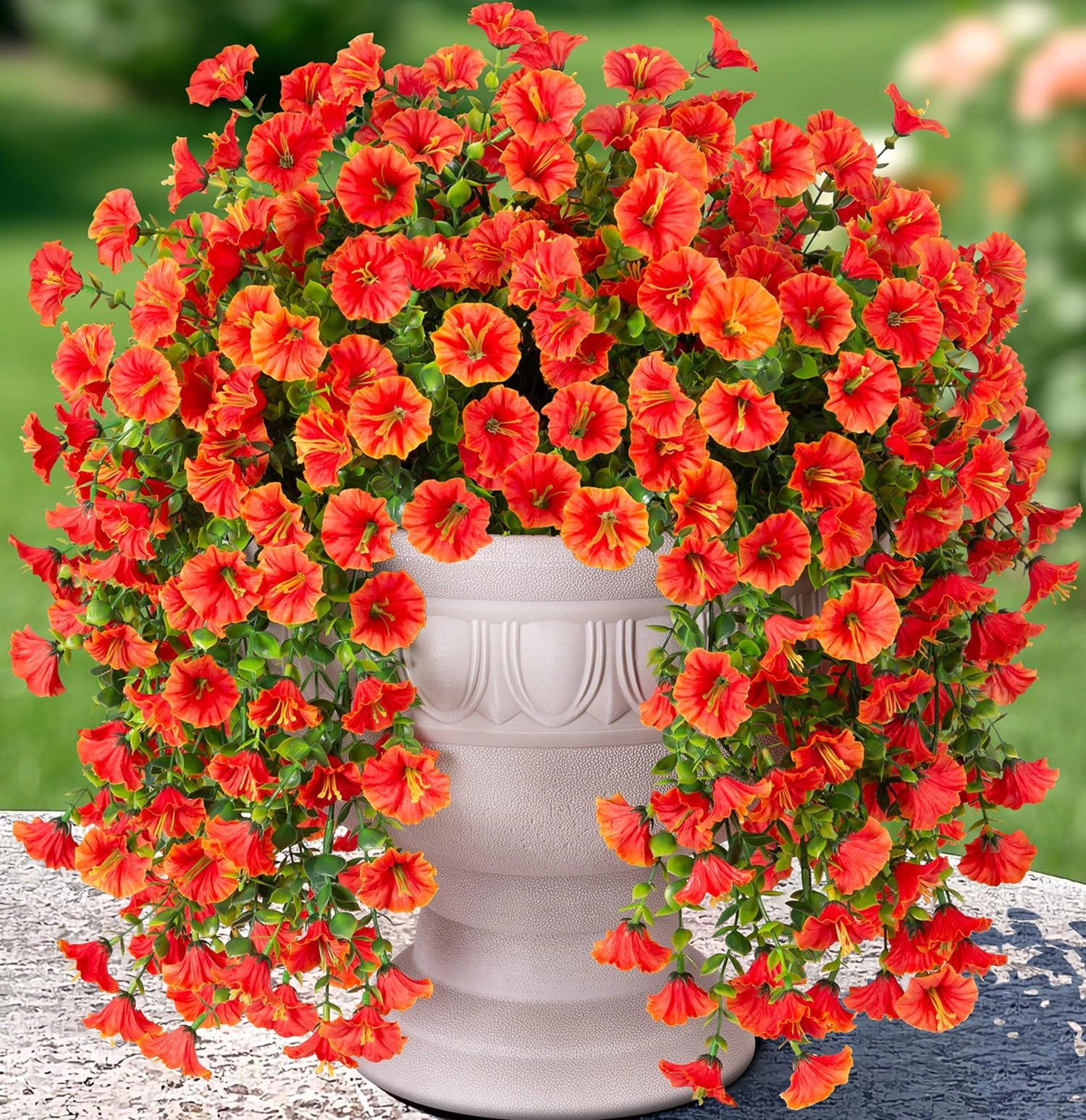 PUPWE Artificial Fall Mums Hanging Plants Outdoor