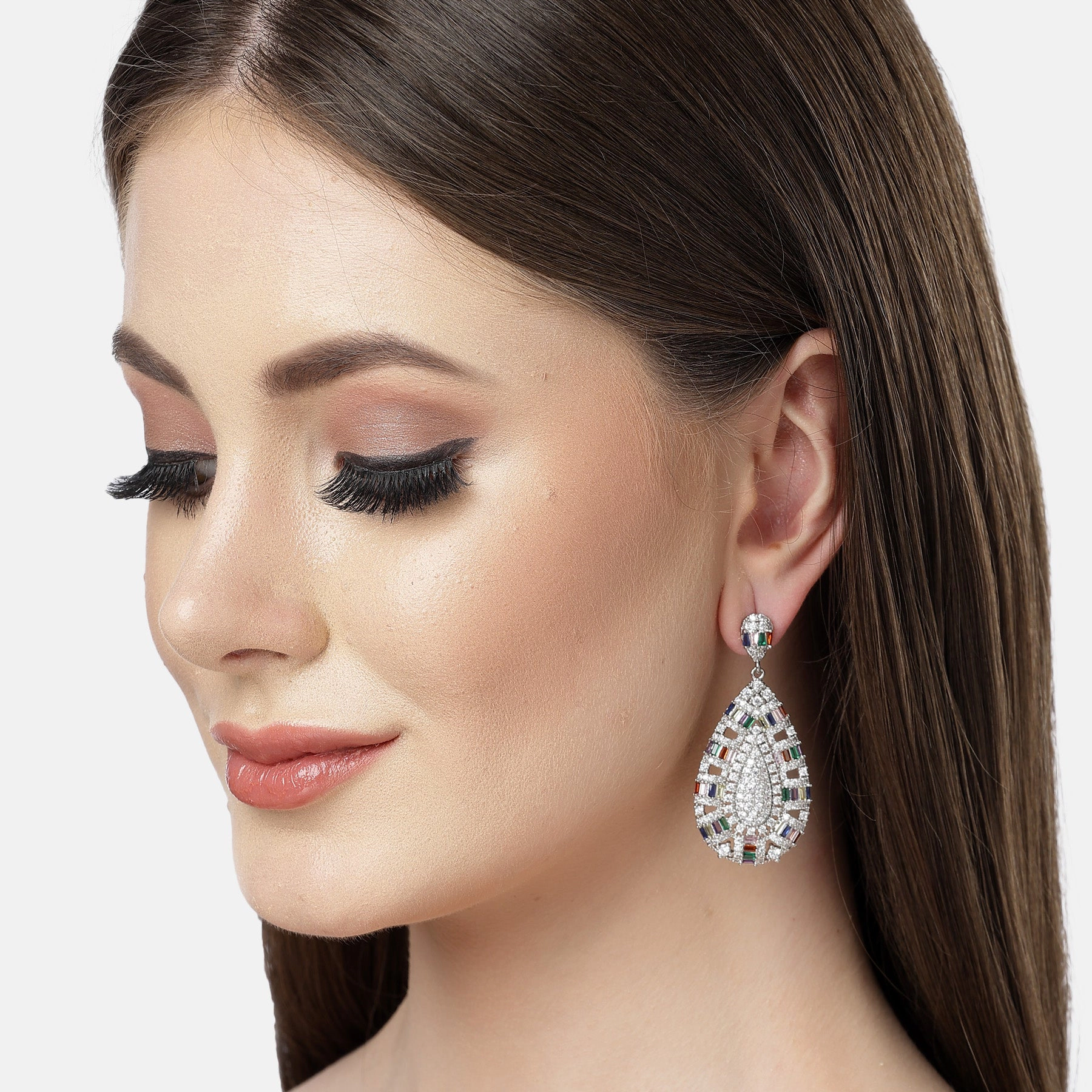 AGP PARIS Womens Diva Collection Royal Cubic Zirconia Drop Earrings