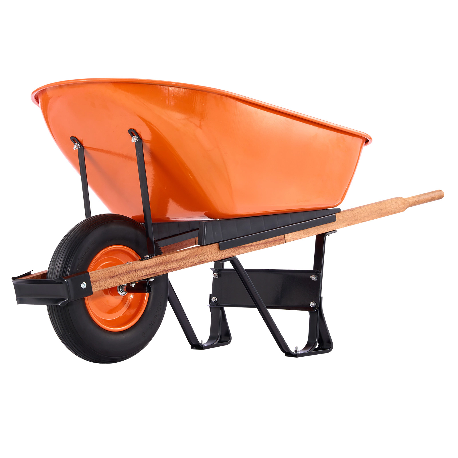 HONGGE Wheelbarrow Cart, Garden Dump Cart Wheel Barrow with Metal Handle & 16 Track Wheels