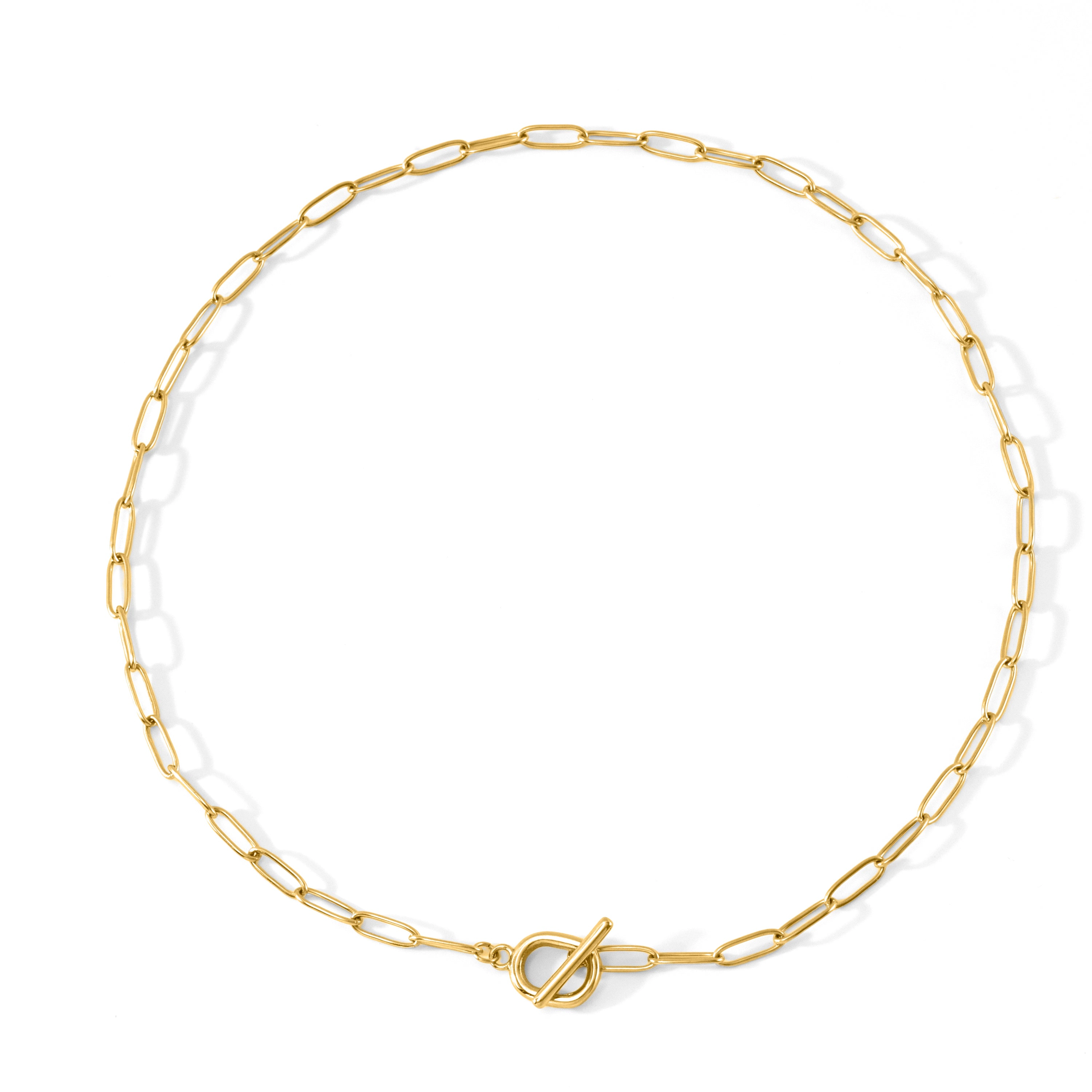 Mint & Lily Women's Toggle Clasp Paperclip Chain Necklace