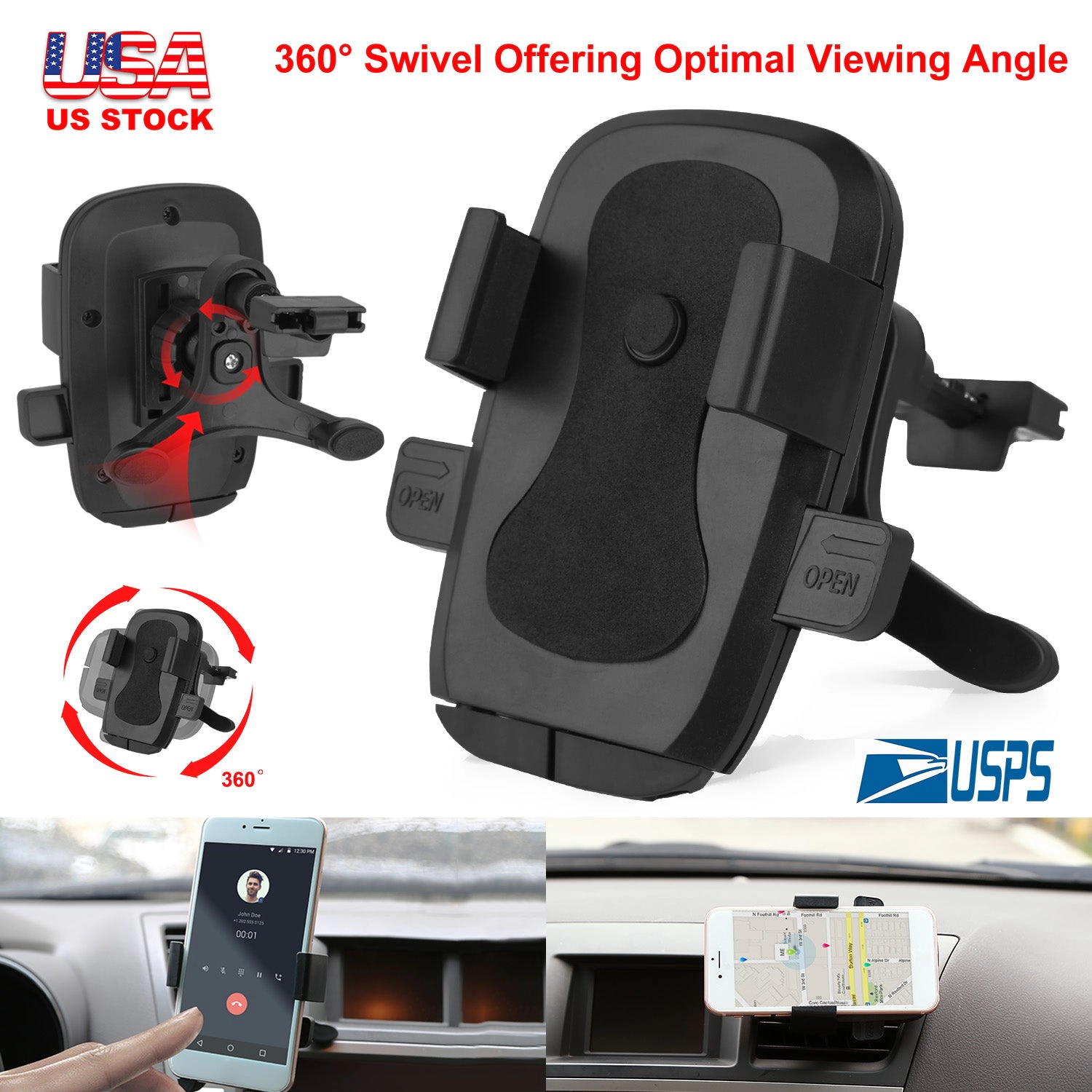 GBruno 360° Rotation Air Vent Car Phone Mount