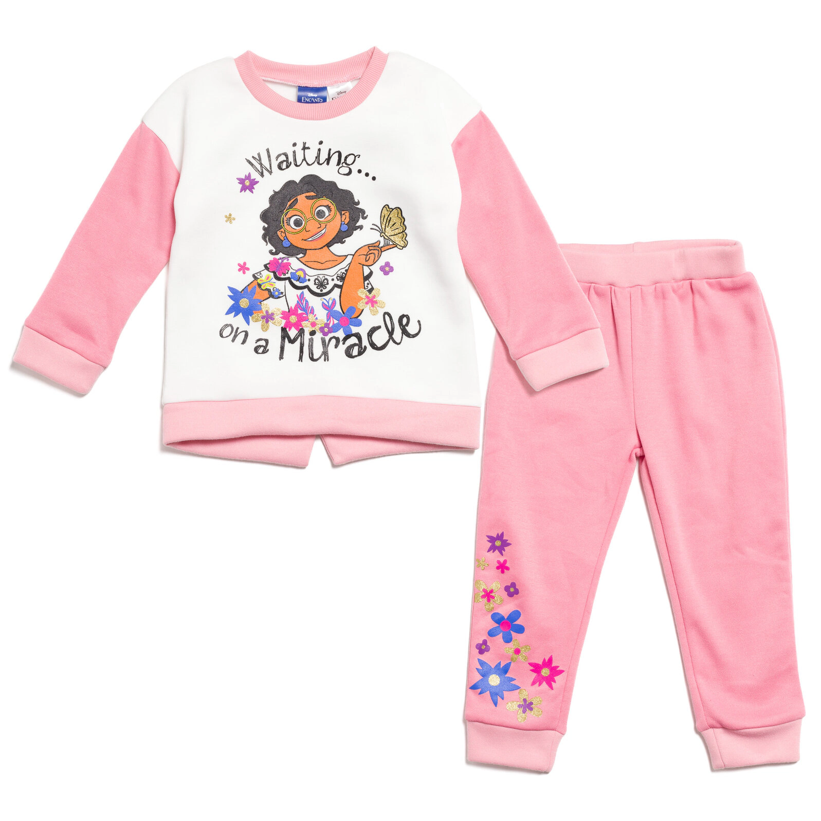 Disney Encanto Mirabel Girls' 2-Piece Fleece Sweatshirt and Pants Set