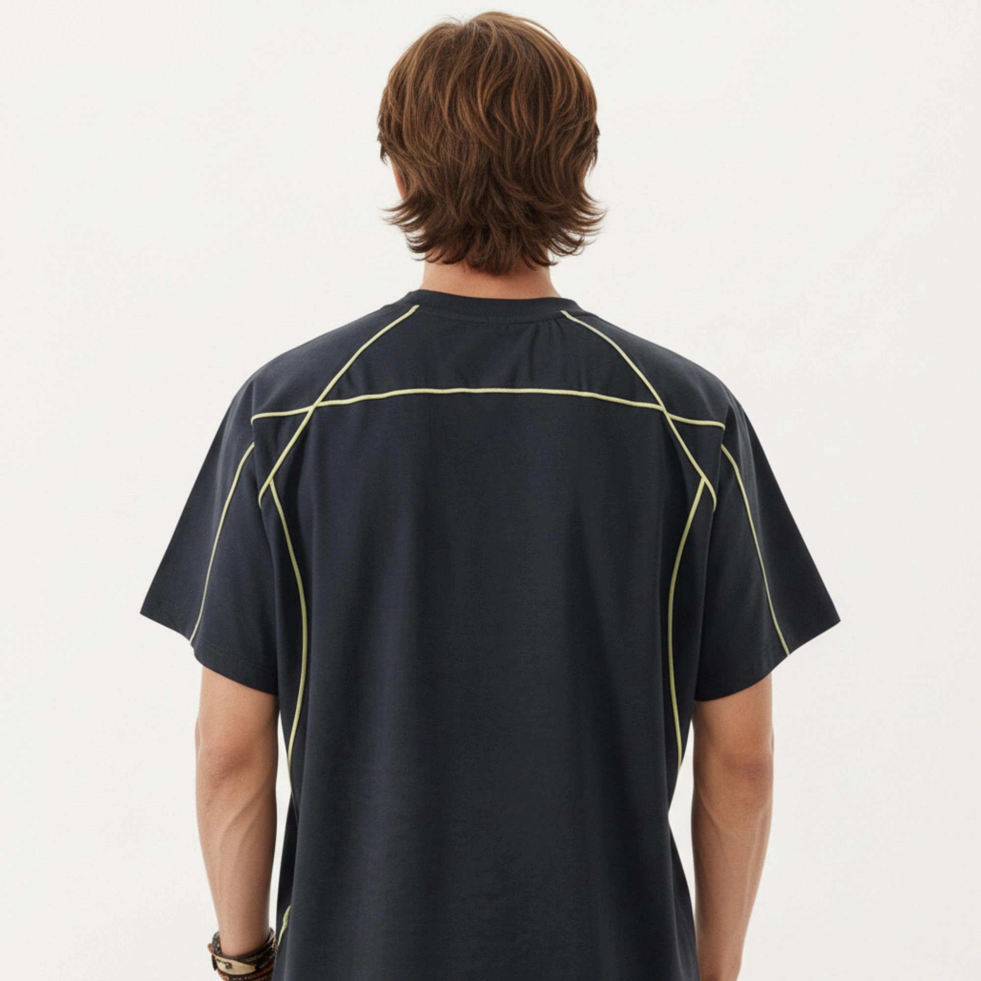 Alilang Men's Short Sleeve Athletic T-Shirt with Contrast Seam Detail Crew Neck Breathable Lightweight Fabric