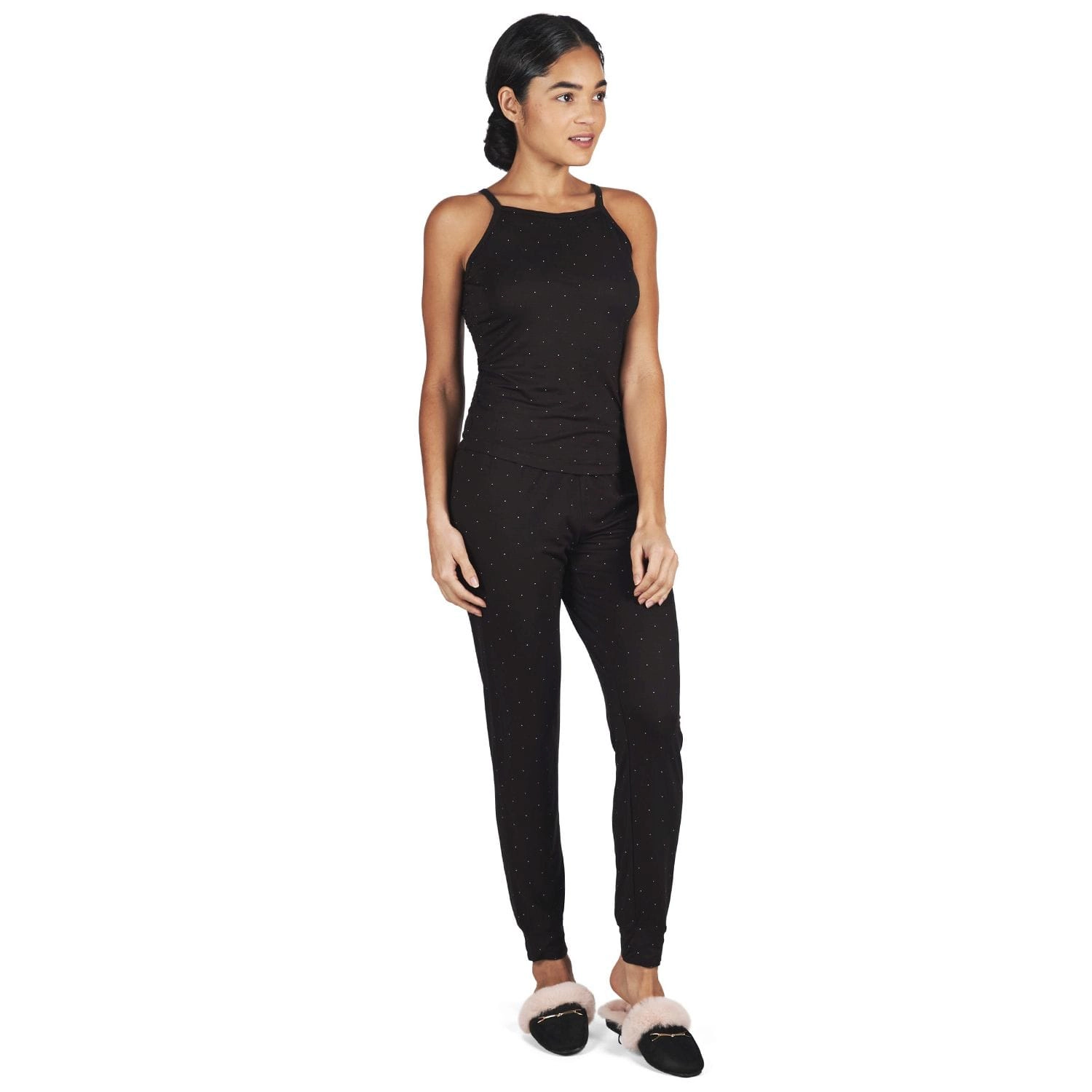 Memoi Women's Allover Polka Dot Soft Bamboo Blend Tank Top