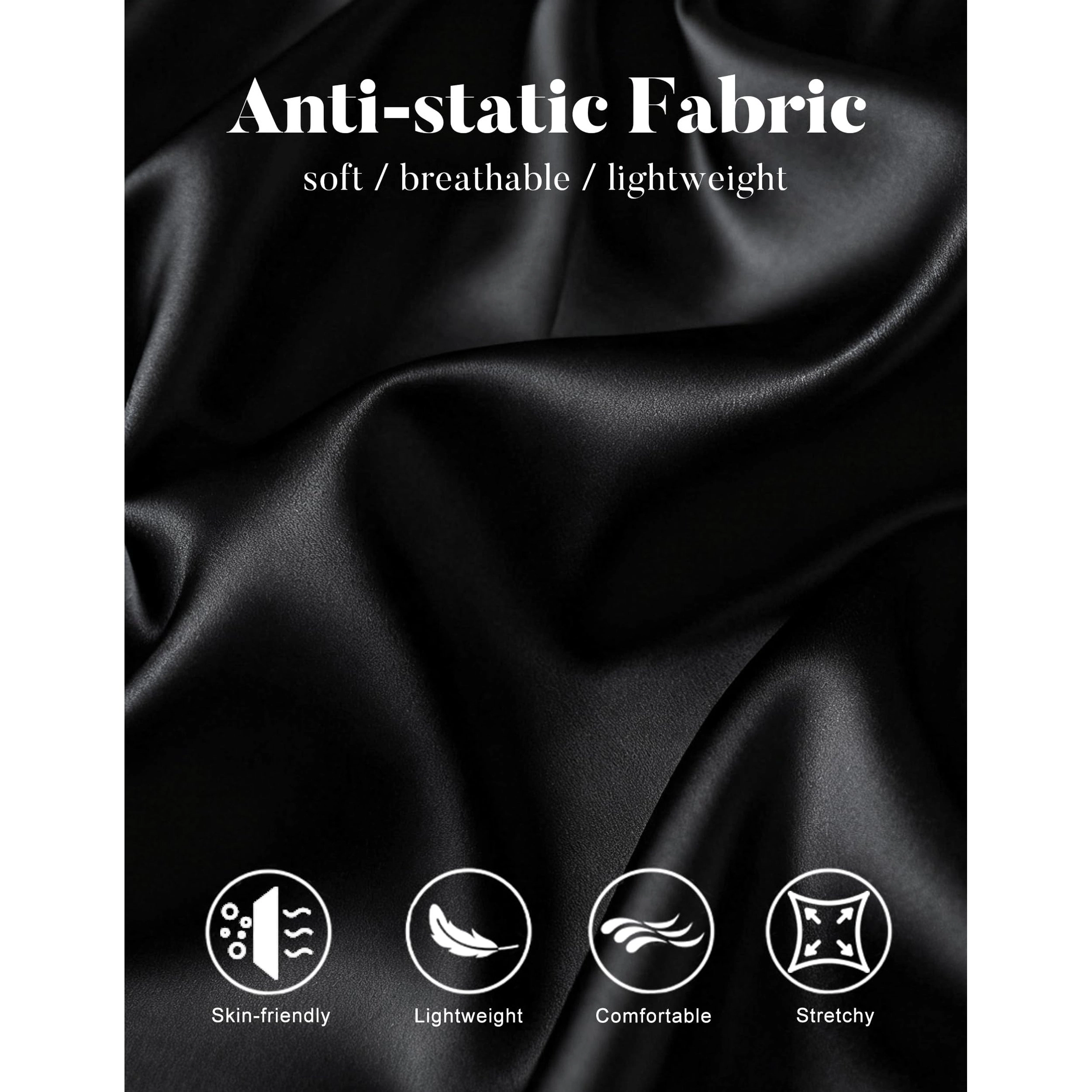 Avidlove Women's Satin Lace Trim Knee Length Half Slip with Elastic Waist and Side Slits
