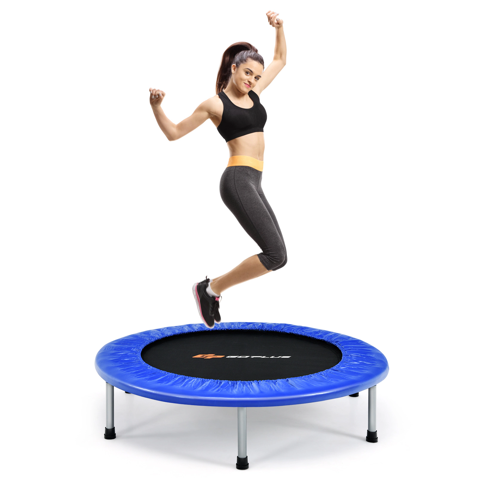 LJG 36 Inch Mini Folding Trampoline Portable Recreational Fitness Rebounder