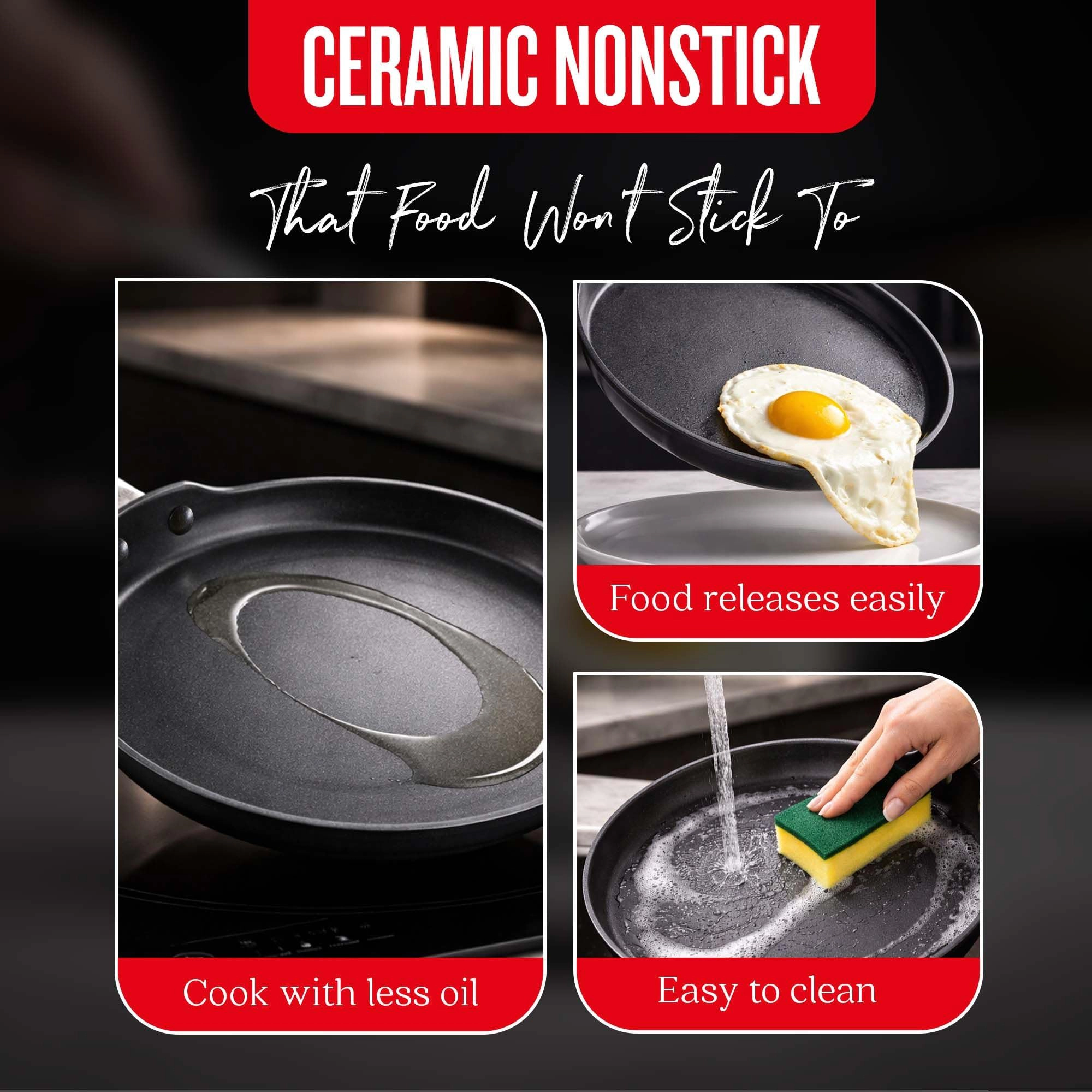 Alva Maestro 10-Inch Ceramic Nonstick Crepe Pan, Induction & Oven Safe