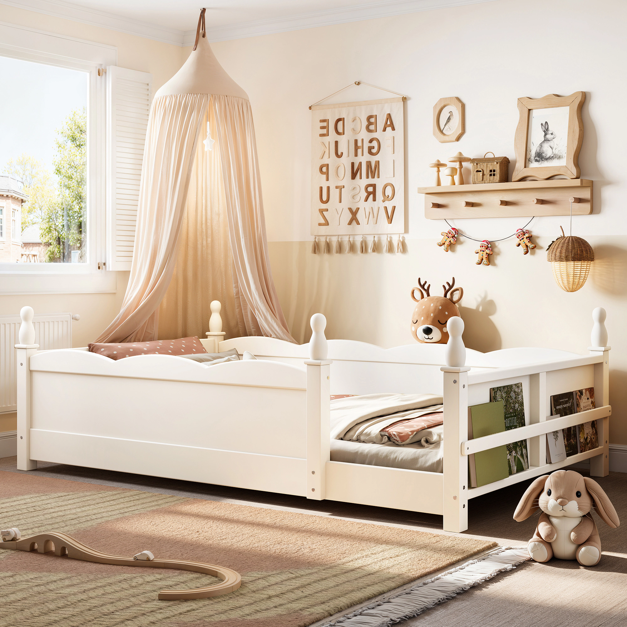GOODSILO Solid Wood Twin Bed Frame