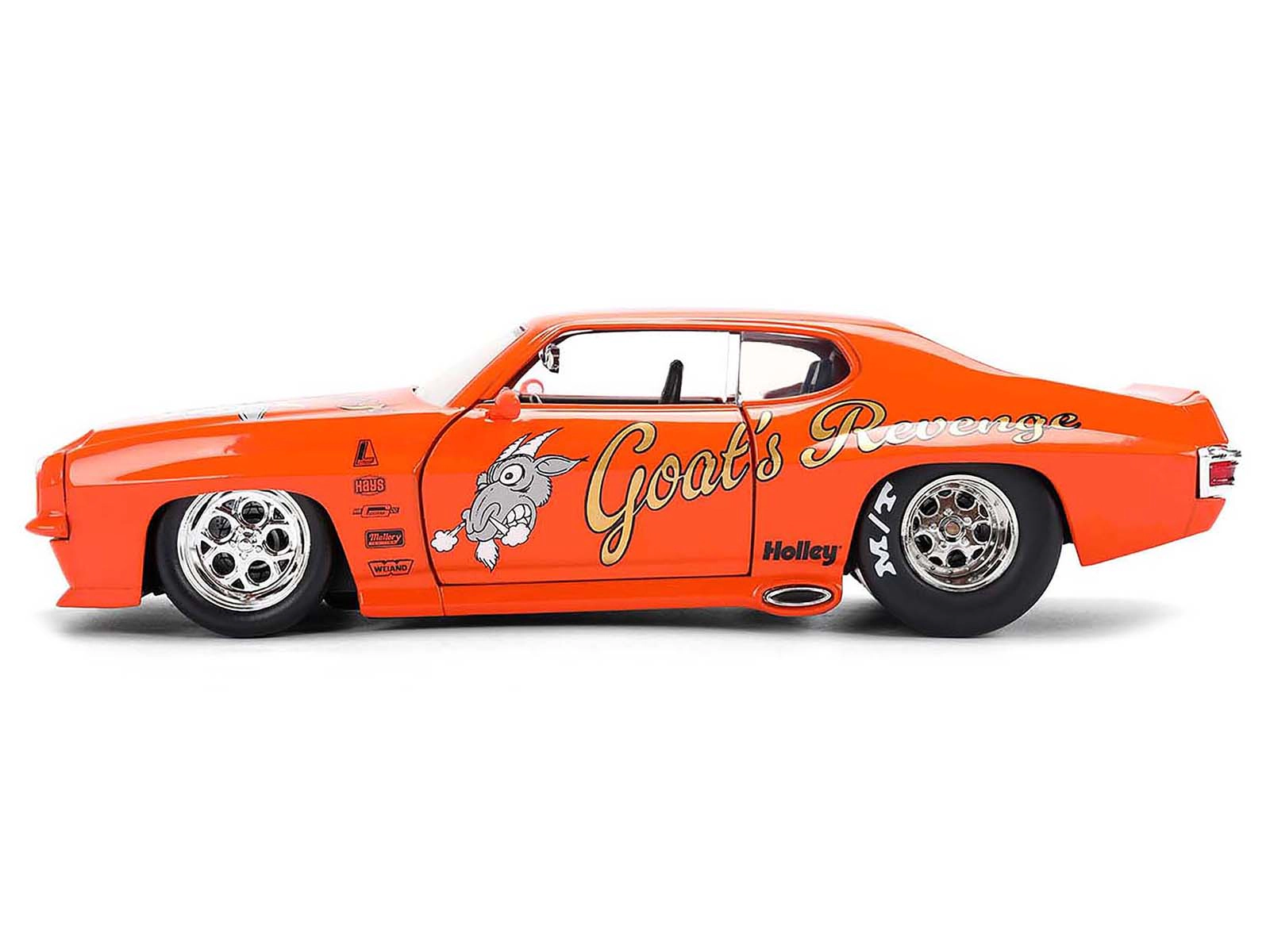 Jada 1971 Pontiac GTO "Goat's Revenge" Orange with Graphics "Bigtime Muscle" Series 1/24 Diecast Model Car by Jada