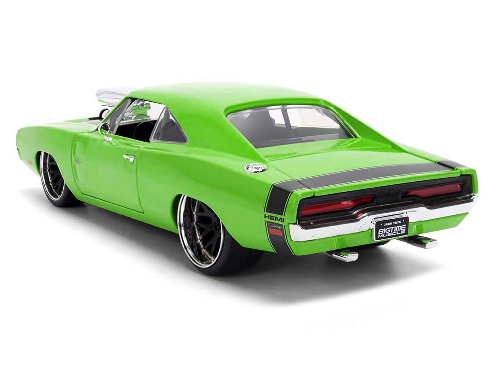Jada 1970 Dodge Charger R/T Bright Green with Black Tail Stripe "Bigtime Muscle" Series 1/24 Diecast Model Car by Jada