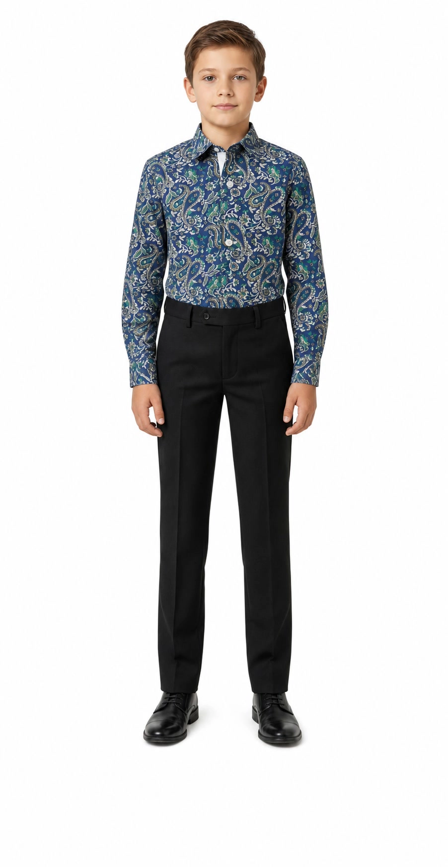 Elie Balleh Boys Slim Fit Paisley Shirt