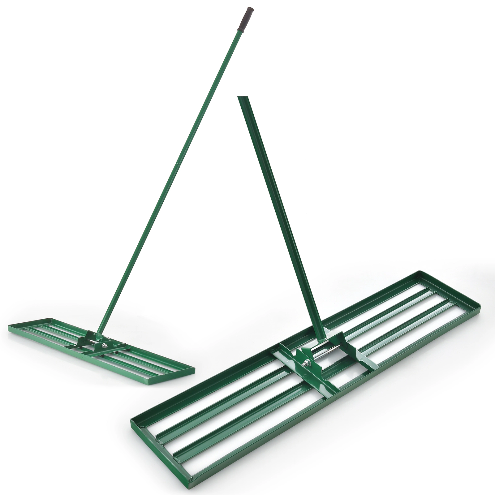 SUGIFT Green 42-in x 10-in Lawn Leveling Rake with 69-in Ergonomic Handle and 180-Degree Rotating Head