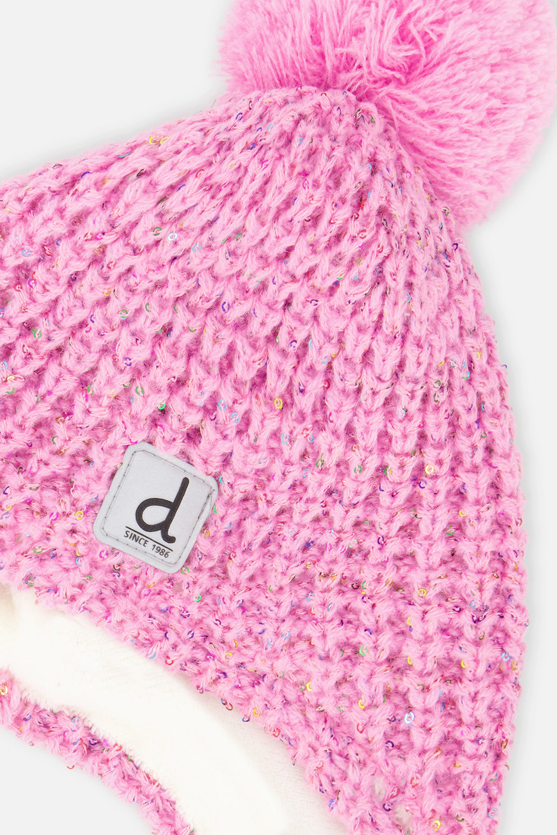 Deux par Girls Marled Winter Peruvian Knit Hat with Pompom