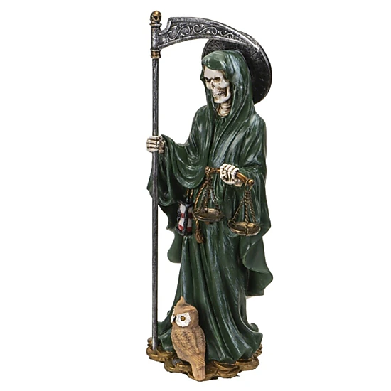 Pacific Giftware Santa Muerte Green Gown with Scale Figurine Death 10 Inch