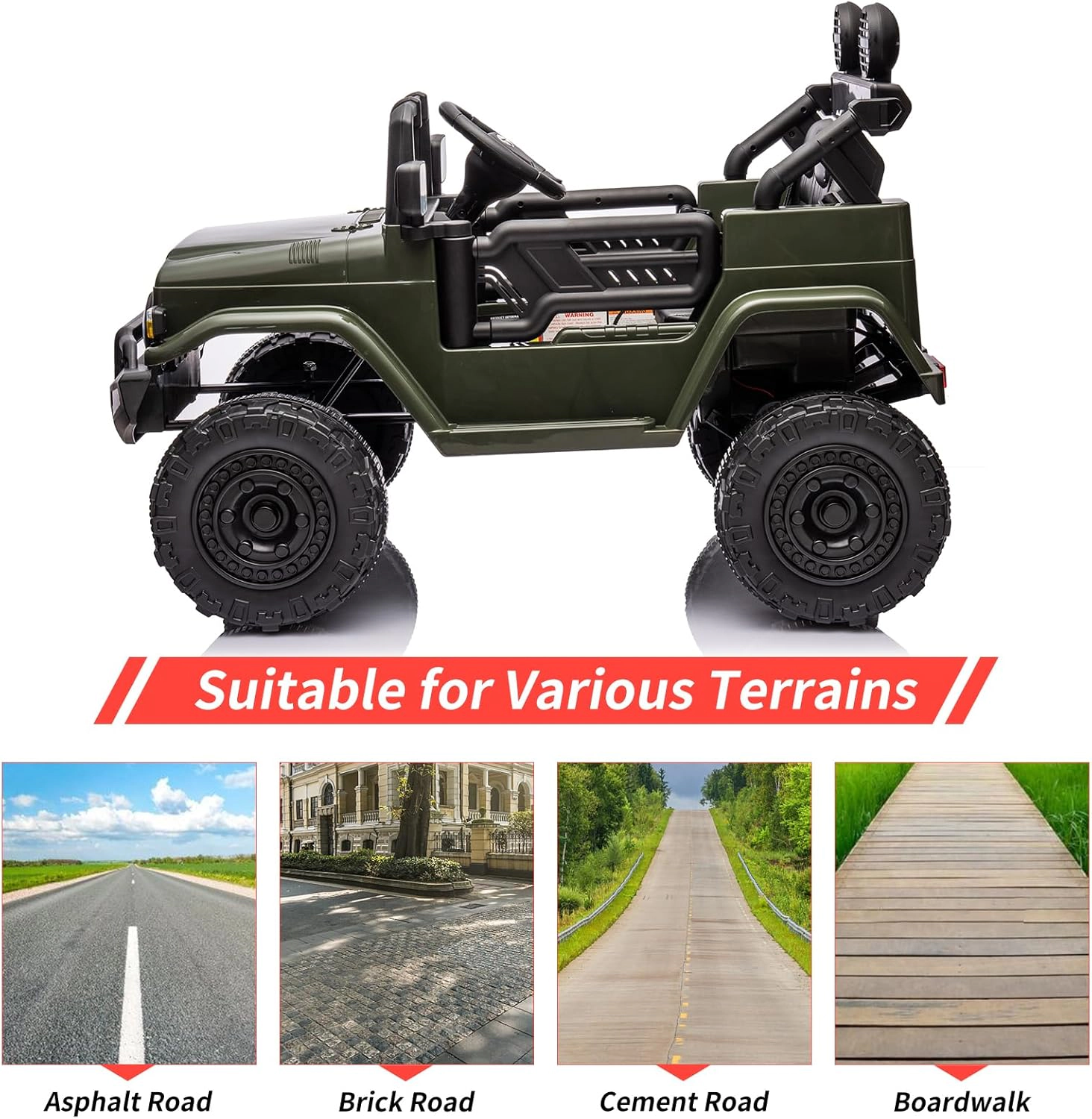 Enjyam 12V Licensed Toyota Kids Ride On Truck, Electric Car w/Remote Control, LED Lights, Music, Safety Belt