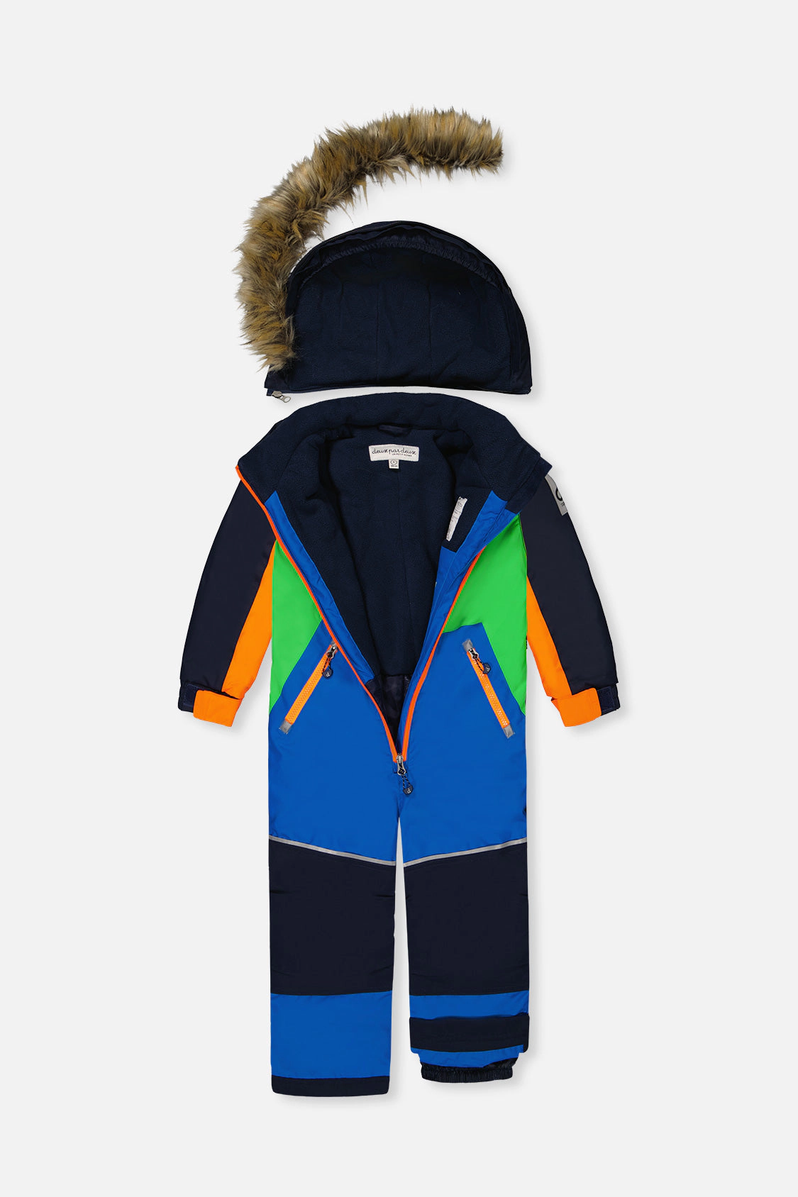 Deux par Boys Colorblock One Piece Discover Snowsuit with Detachable Hood