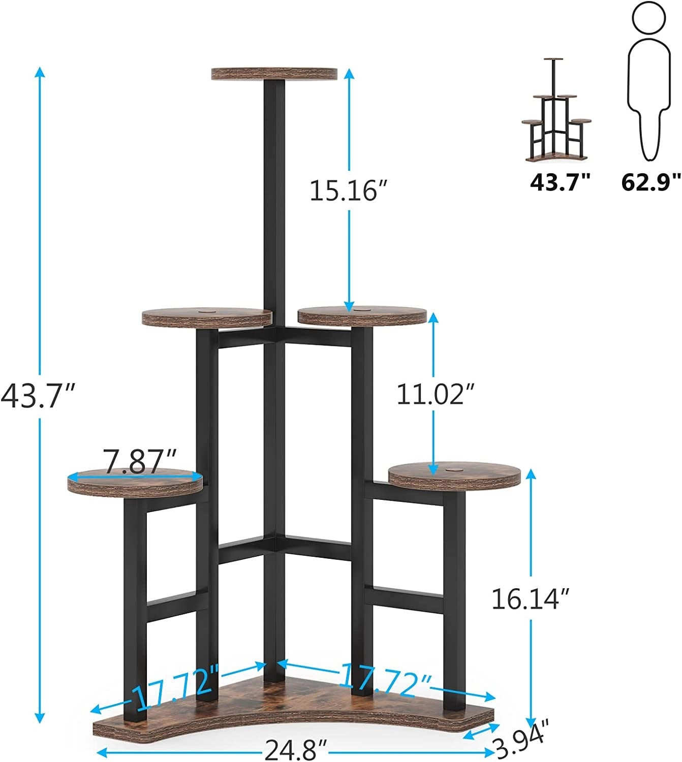 Tribesigns Corner Plant Stand Indoor, 6 Tiered Plant Shelf Flower Stand