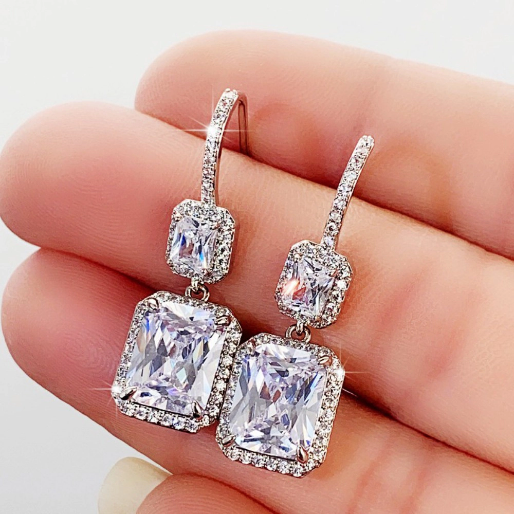 Modern Fashion Drop Earrings for Women Brilliant Cubic Zirconia Jewelry
