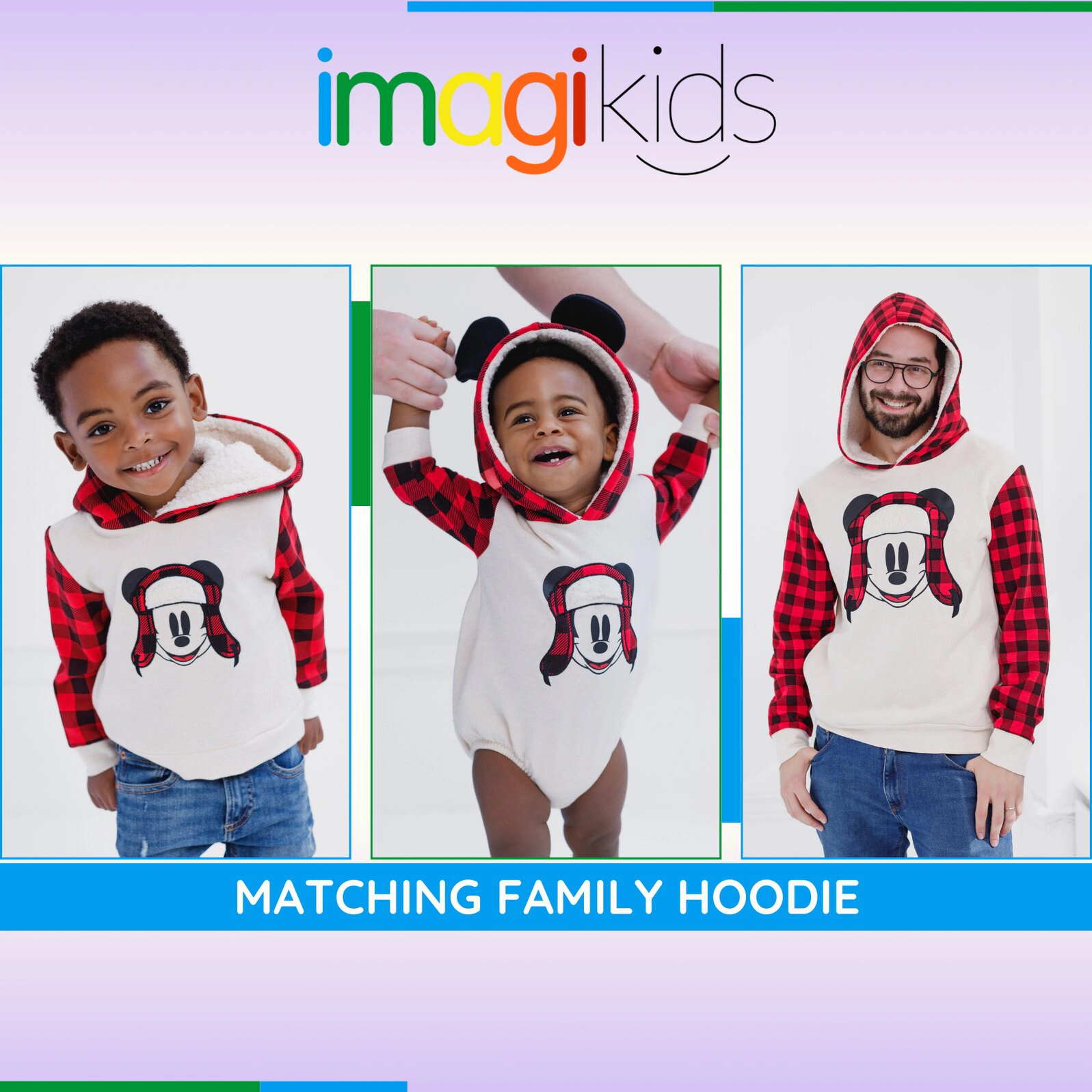Disney Mickey Mouse Matching Family Holiday Fleece Hooded Pullover