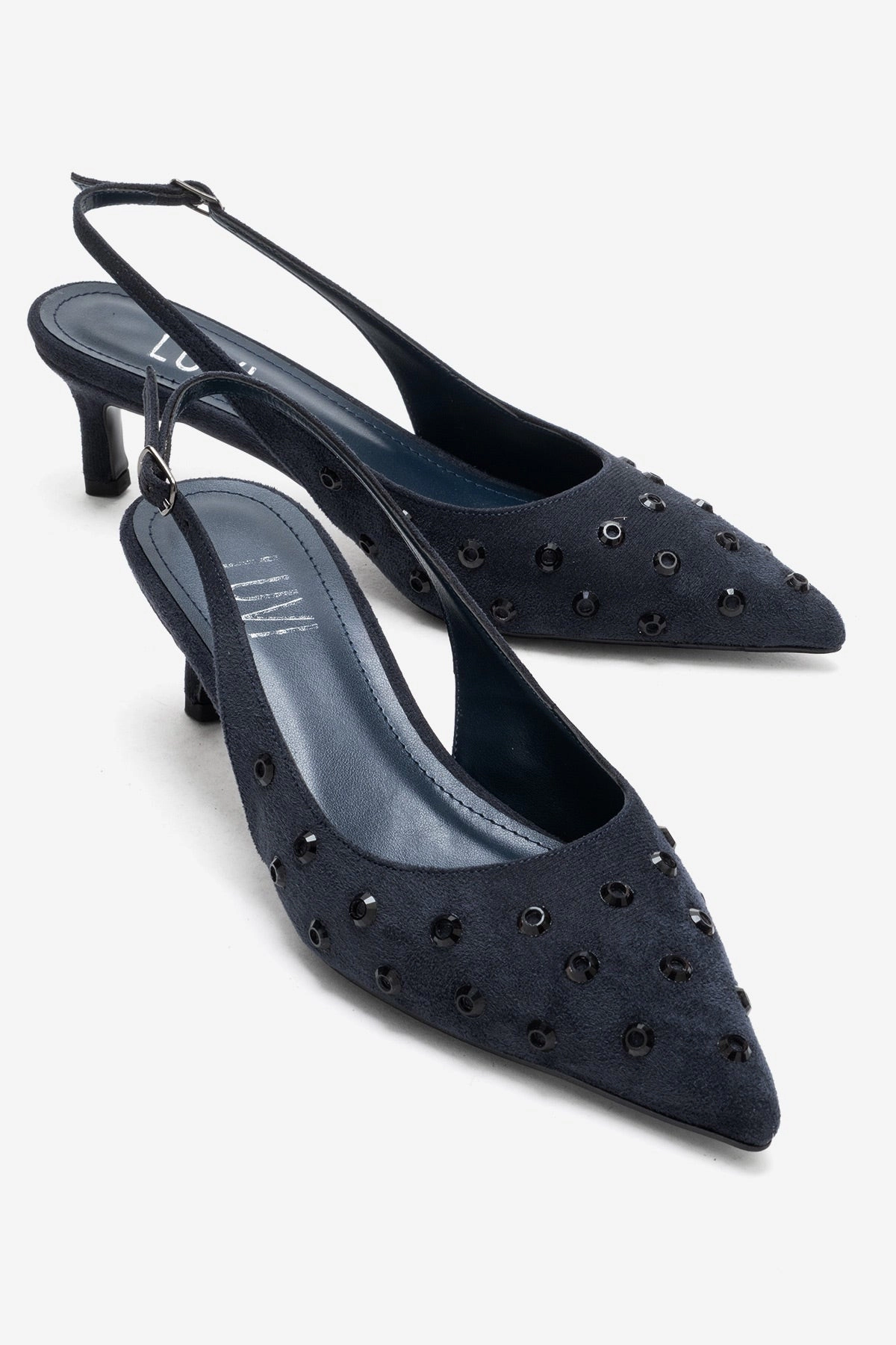 Prologue Shoes Womens Lorex Embellished Stiletto Slingback Pump