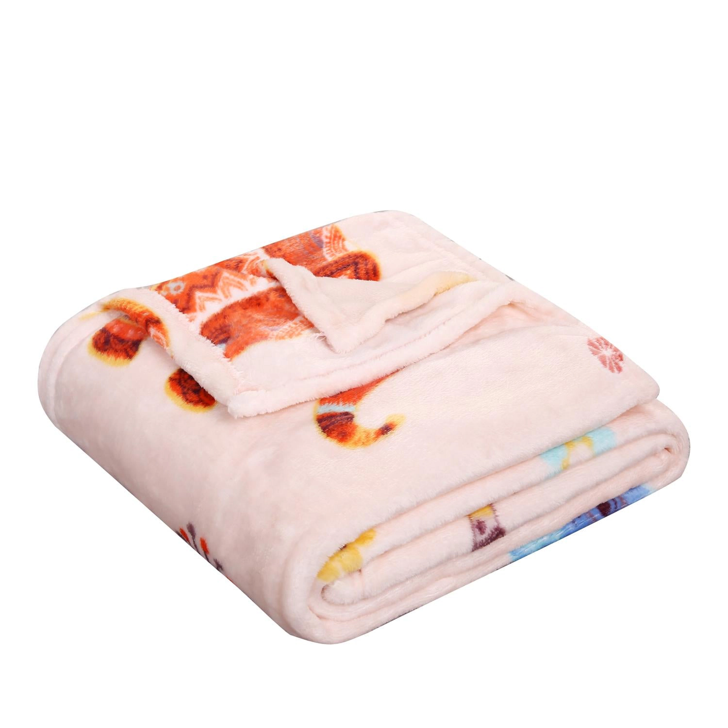 Plazatex Holiday Boho Elephant Design Micro Plush Throw Blanket - 50x60" Multicolor