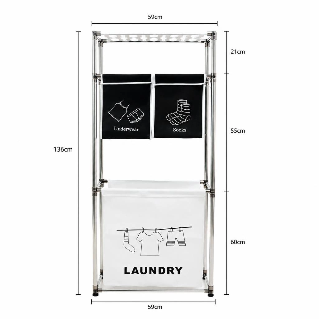 ELEMENT ACE Tall Fabric Freestanding Bathroom Storage Organizer