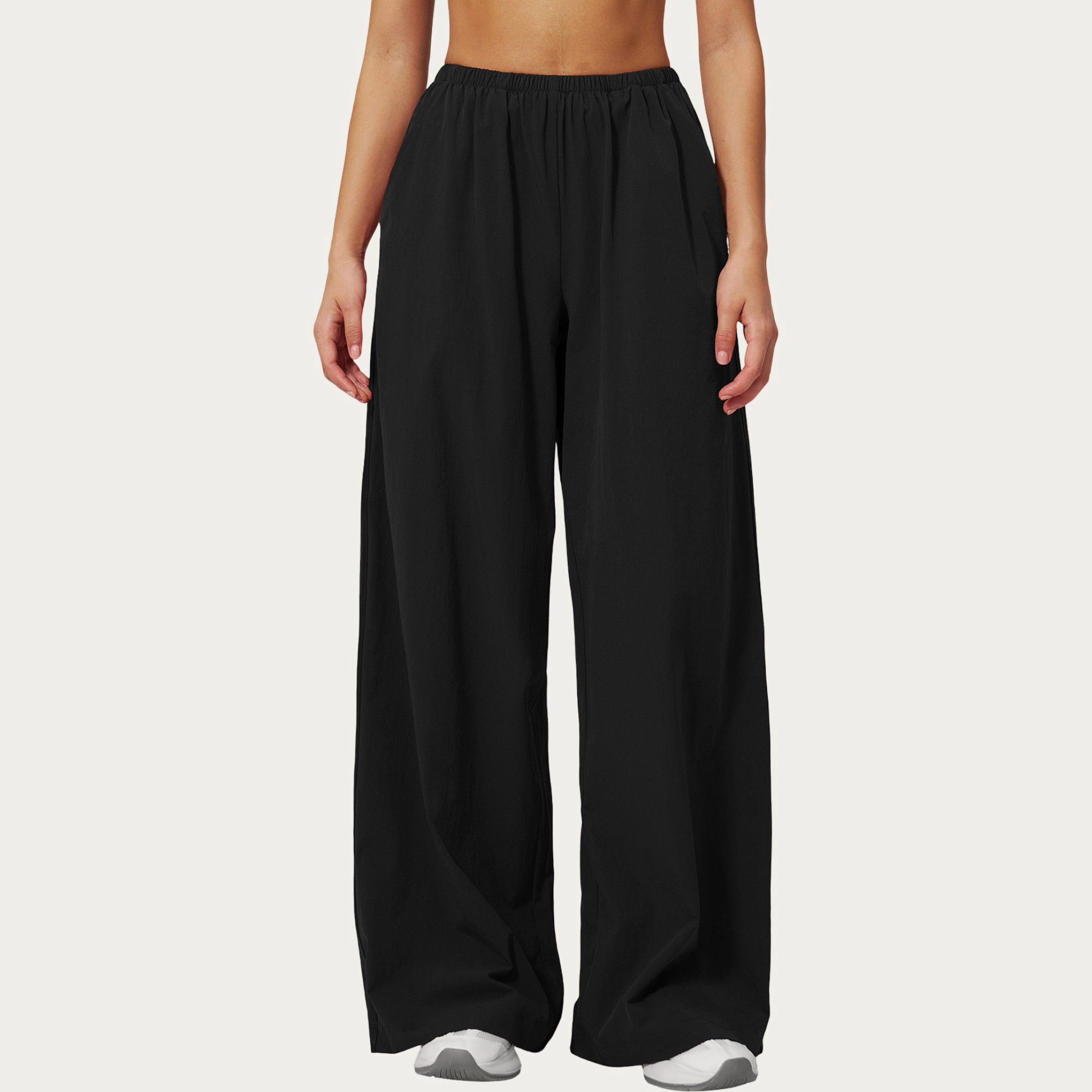 Anna-Kaci Women's Wide-Leg Lounge Pants with Elastic Waistband and Relaxed Draped Fit