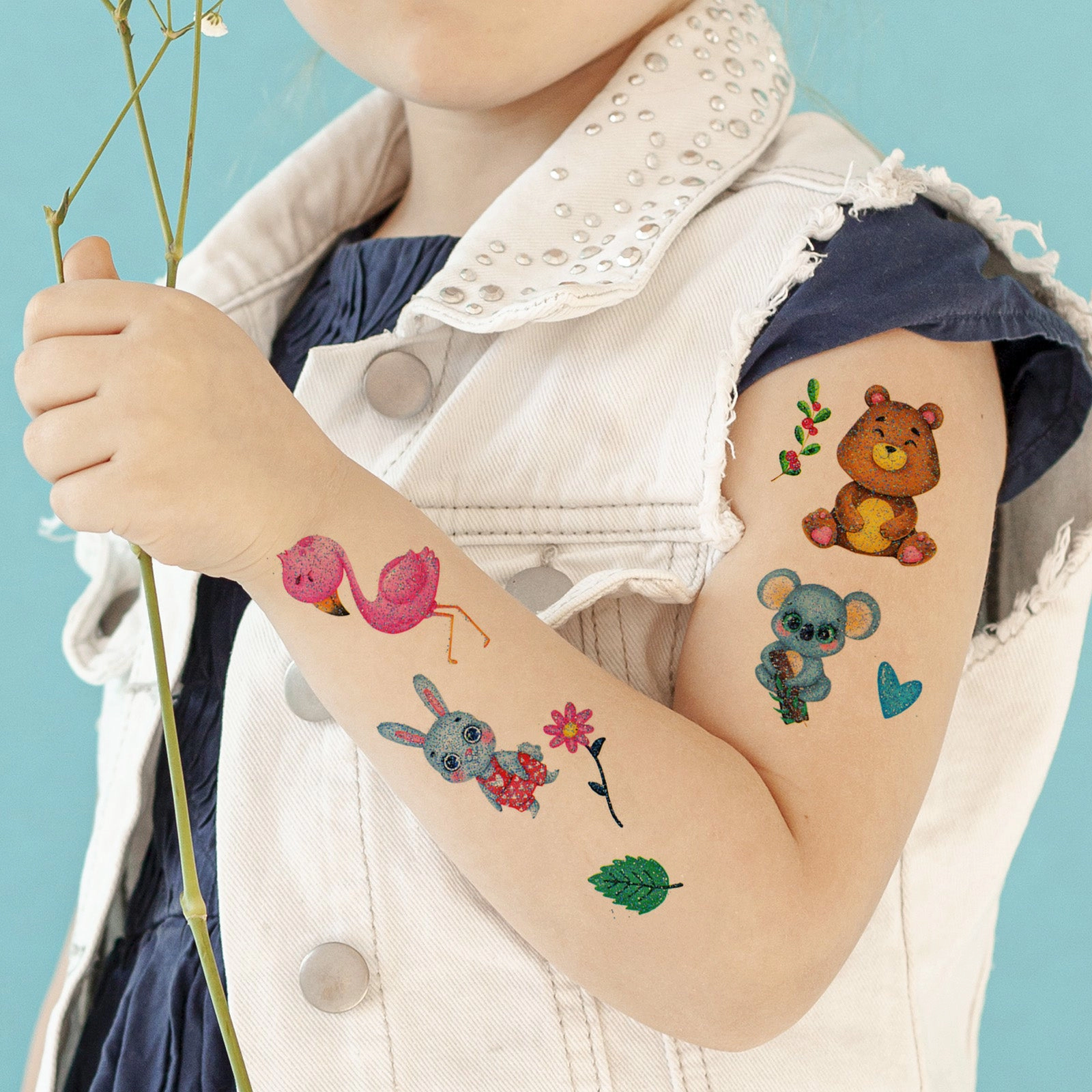 Wrapables Waterproof Glitter Temporary Tattoos, Birthday Party Favors and Supplies