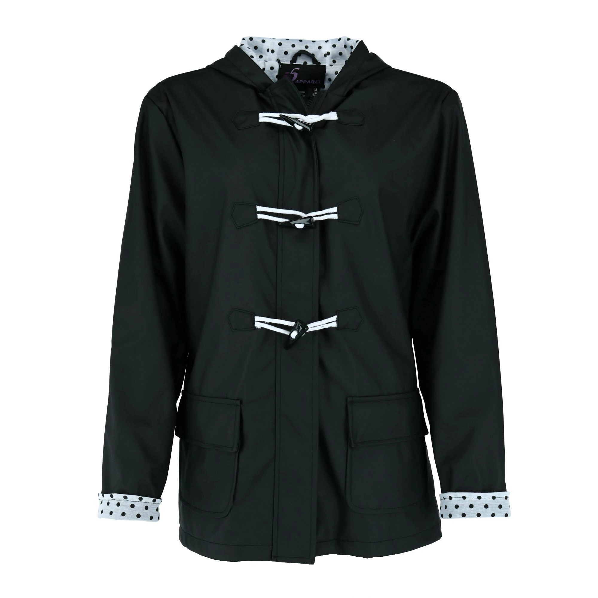 I5 Apparel Kid's Hooded Rain Slicker Jacket with Toggle
