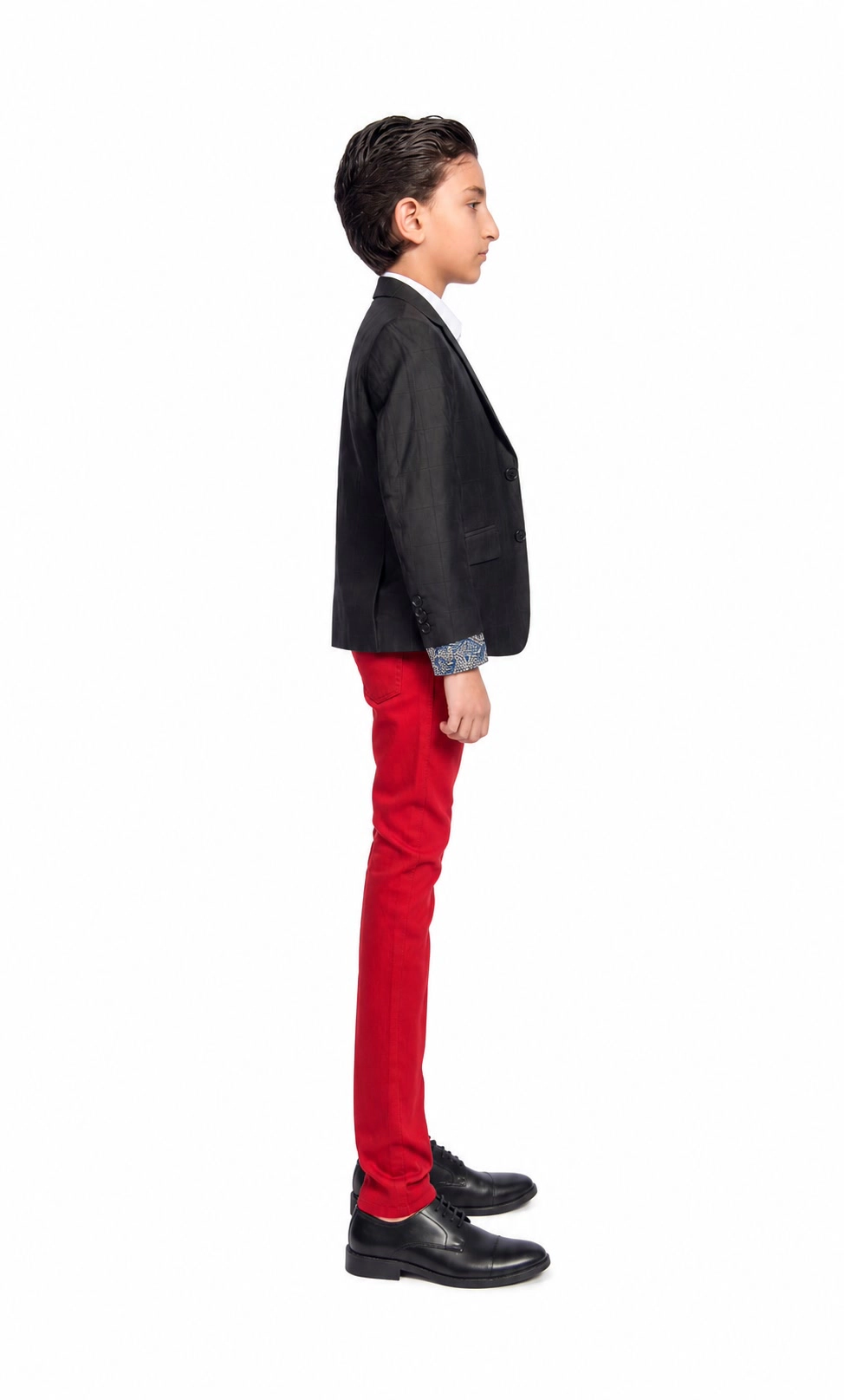 Elie Balleh Boys Slim Fit Windowpane Jacket
