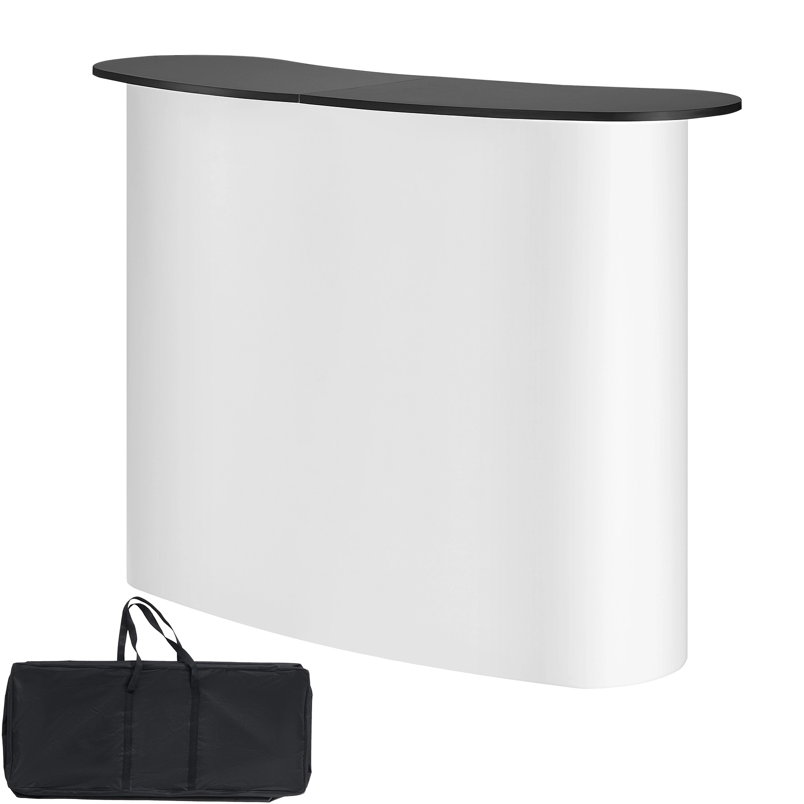 HONGGE Portable Tradeshow Podium Display Exhibition Counter with Foldable Wall, Pop Up Bar Table with Carrying Bag