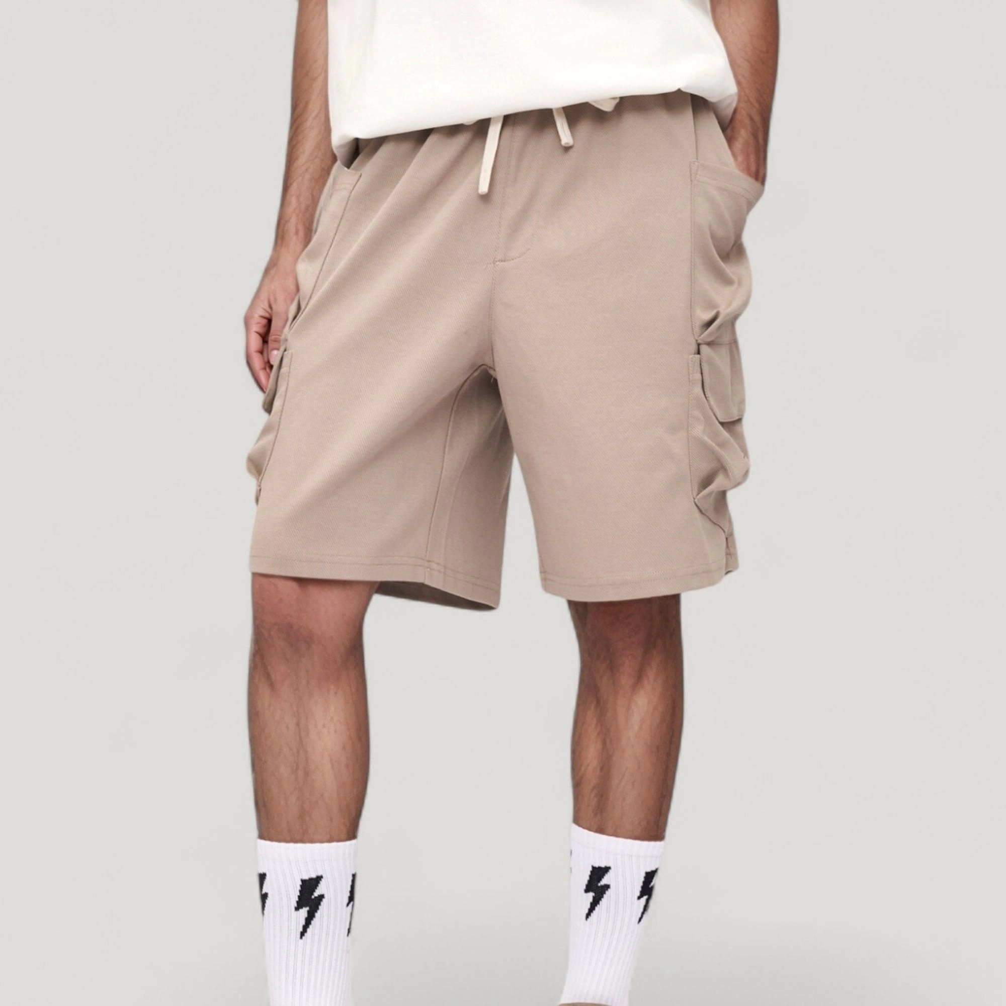 Anna-Kaci Men's Drawstring Waist Relaxed Fit Everyday Casual Shorts with Side Pockets