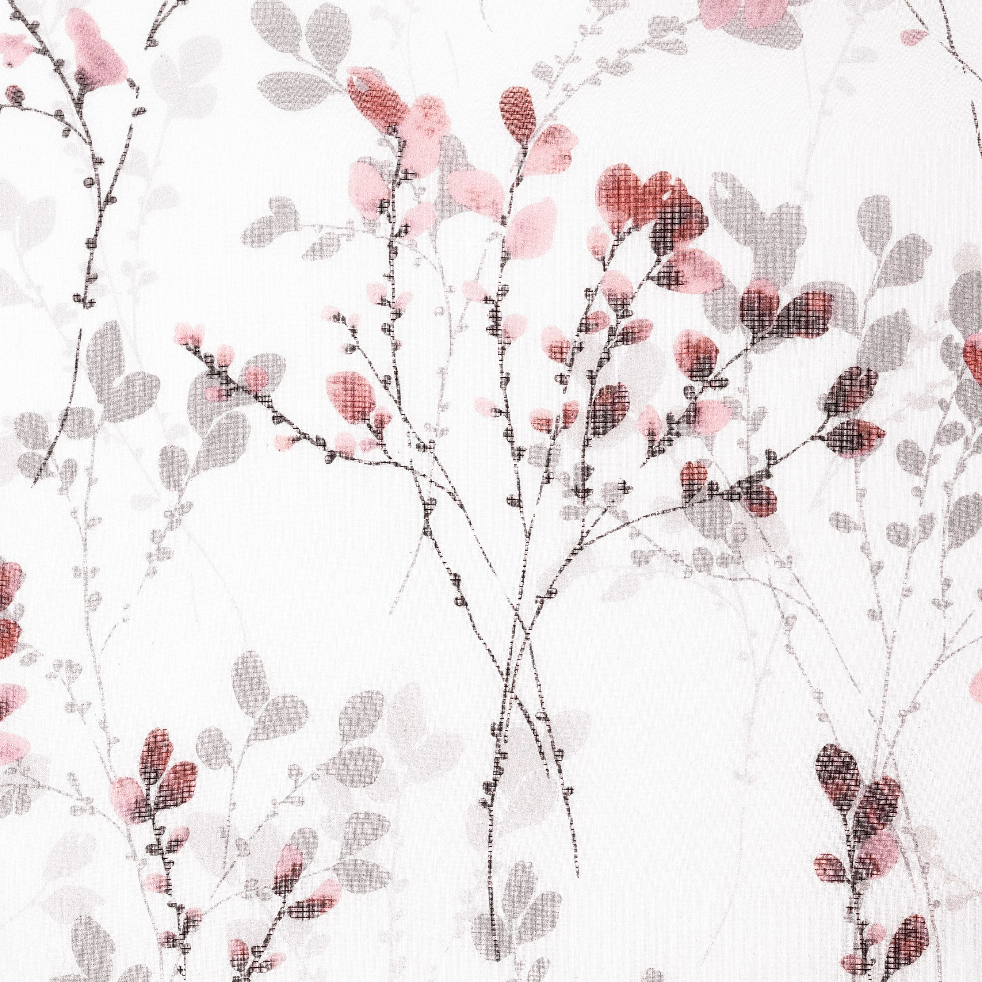 Kate Aurora 2 Piece Shabby Chic Cherry Blossom Designed Airy Sheer Rod Pocket & Back Tab Curtain Panels