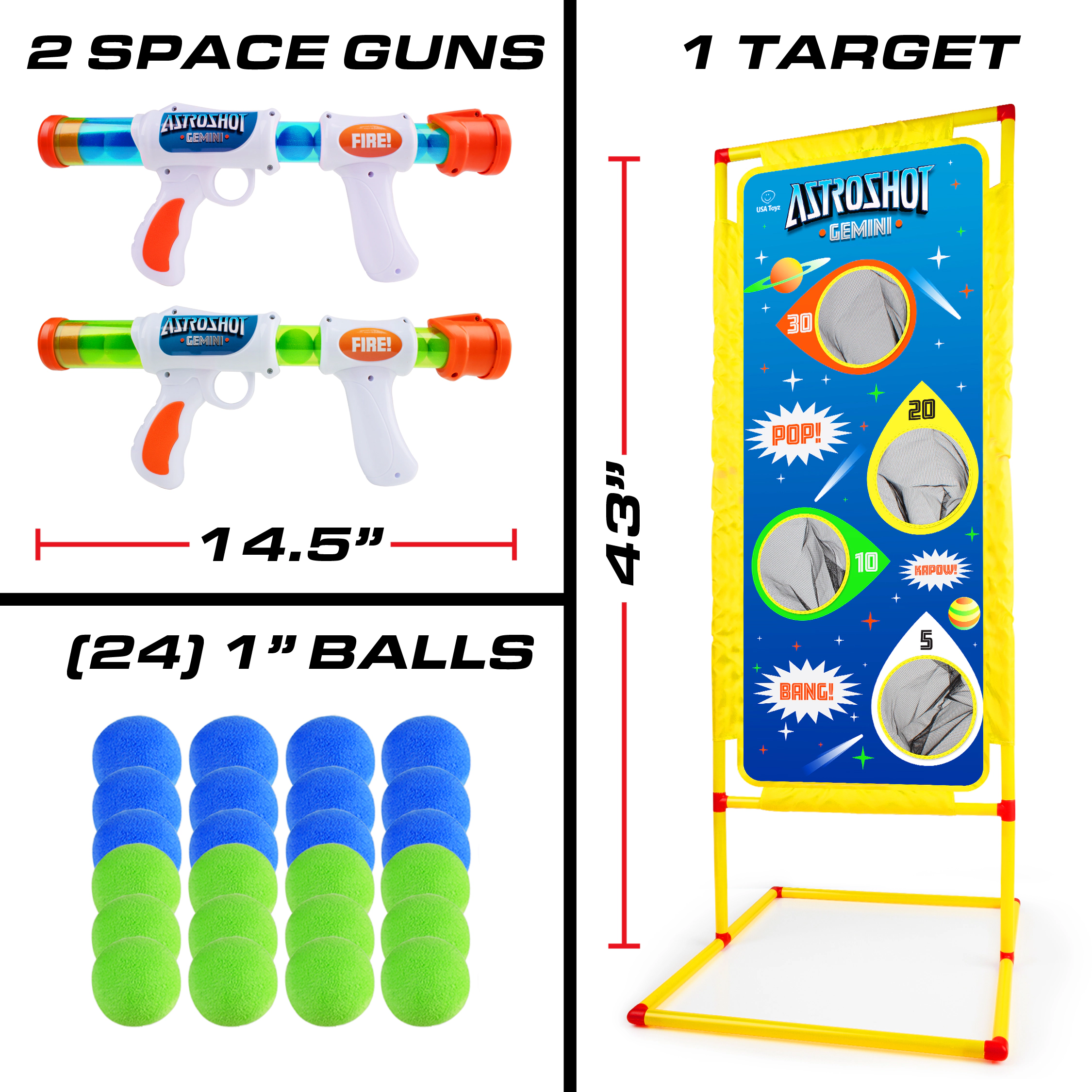USA Toyz Astroshot Gemini Target Games for Kids - 2pk