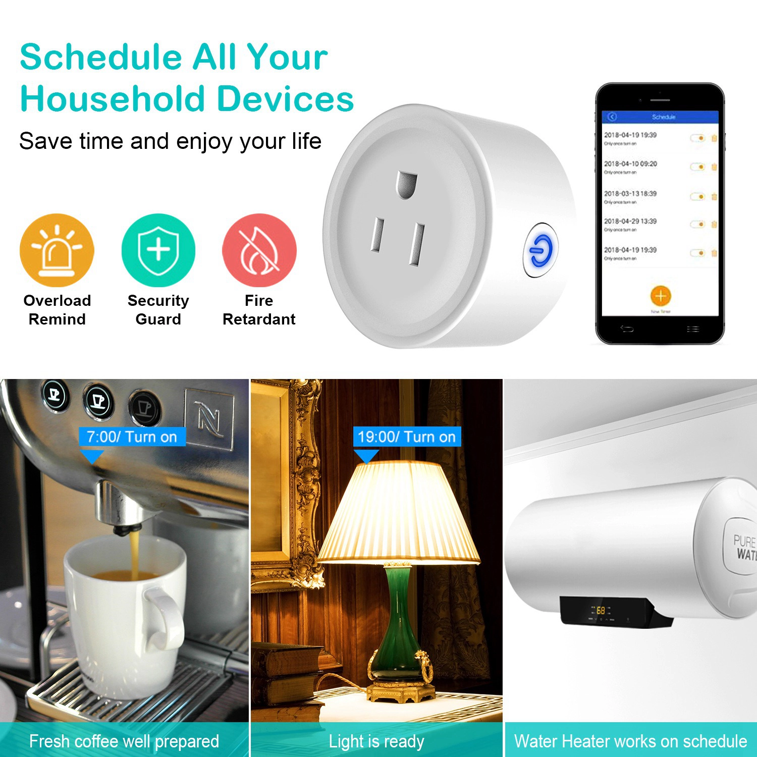 GBruno WiFi Smart Plug With Voice Control