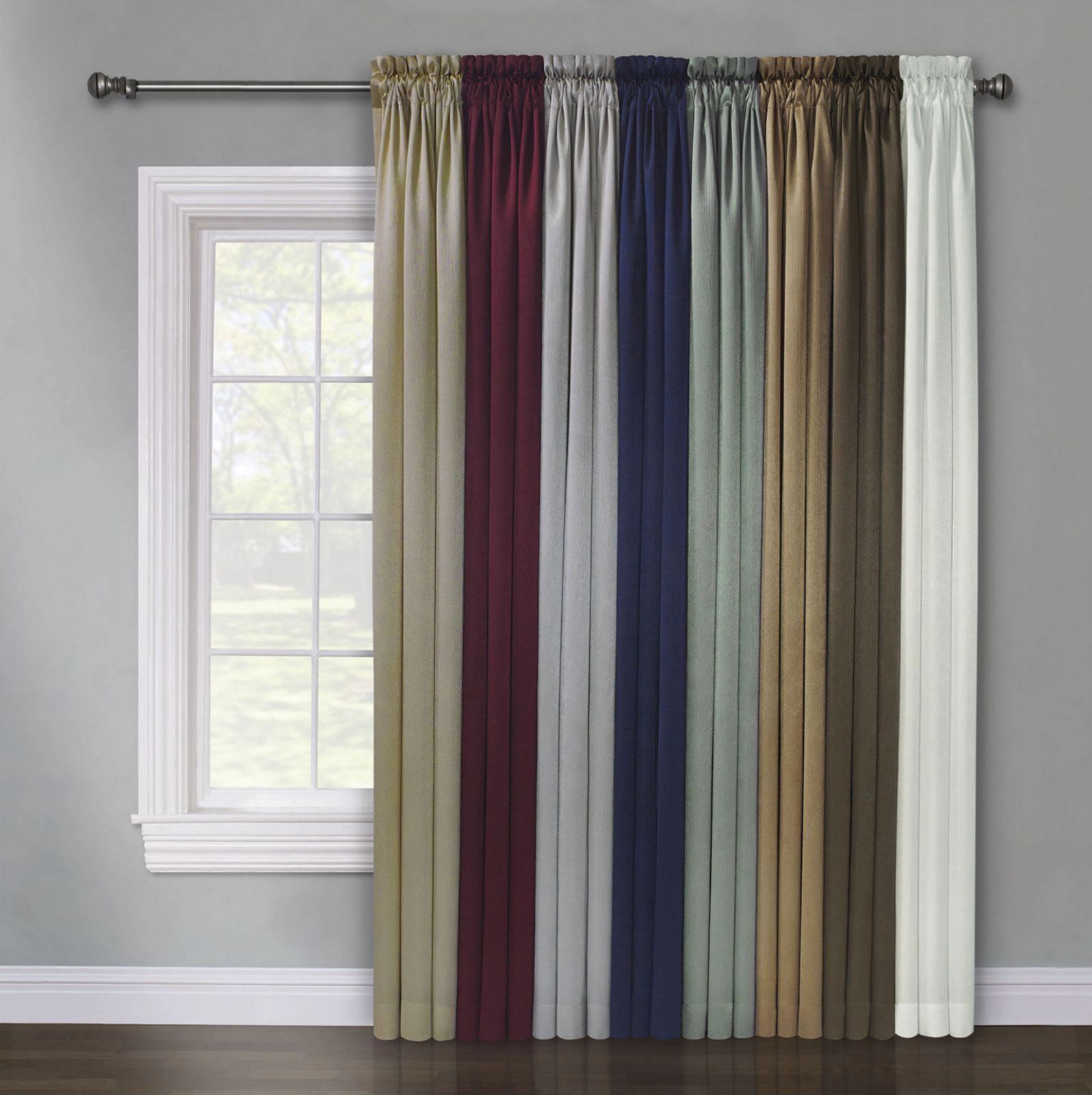 Kate Aurora Basic Faux Silk Rod Pocket Shimmery Sheer Single Window Curtain Panel