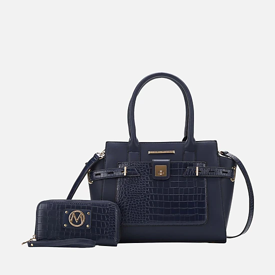 Mia K Collection Isla Satchel Bag - Vegan Leather Satchel with