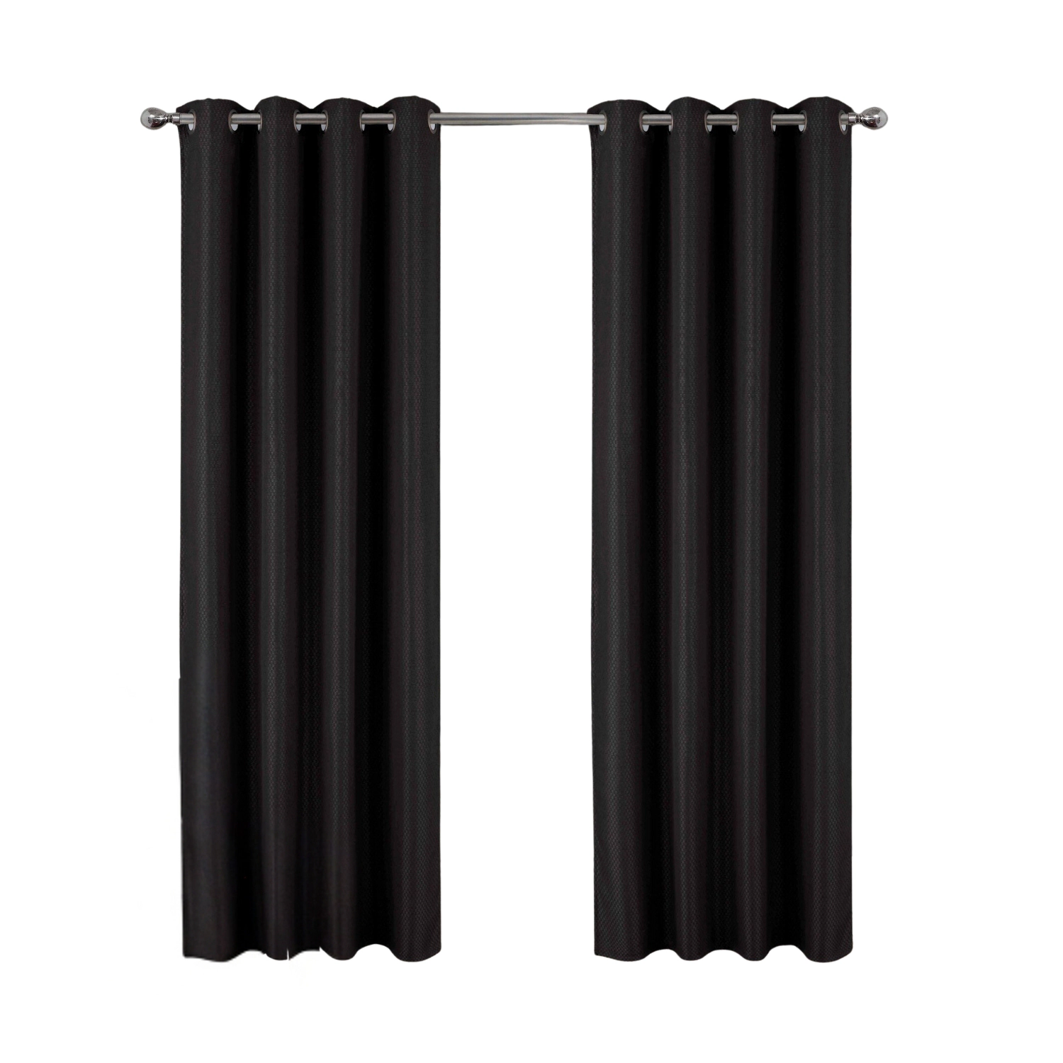 Olivia Gray 100% Polyester 250 GSM Basket Weave Ian Luxury Jacquard Blackout Grommet Curtain Panel 54" x 90