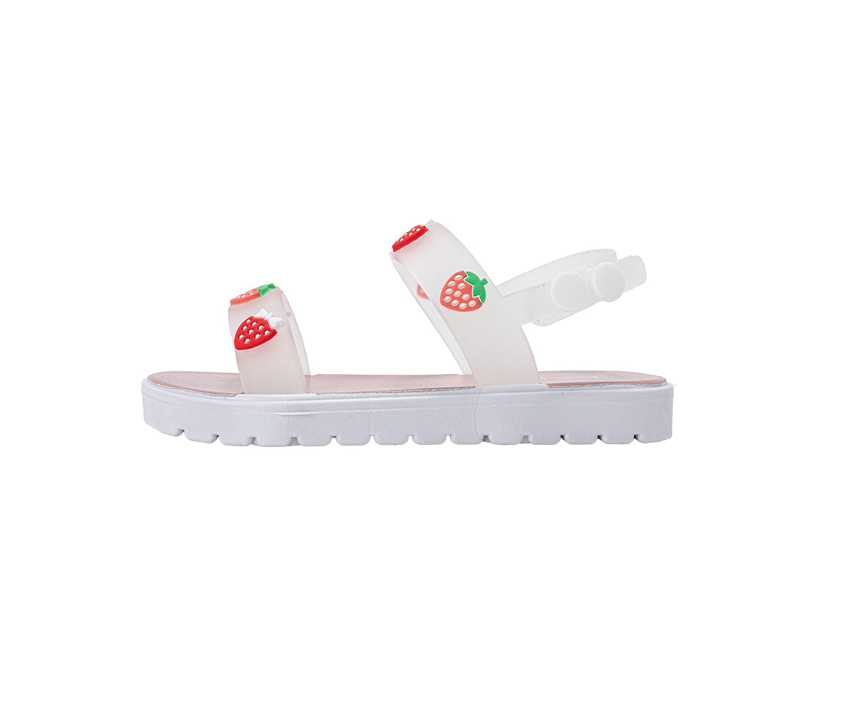 bebe Toddler Girl's Strawberry Charm Sandals with Adjustable Heel Strap