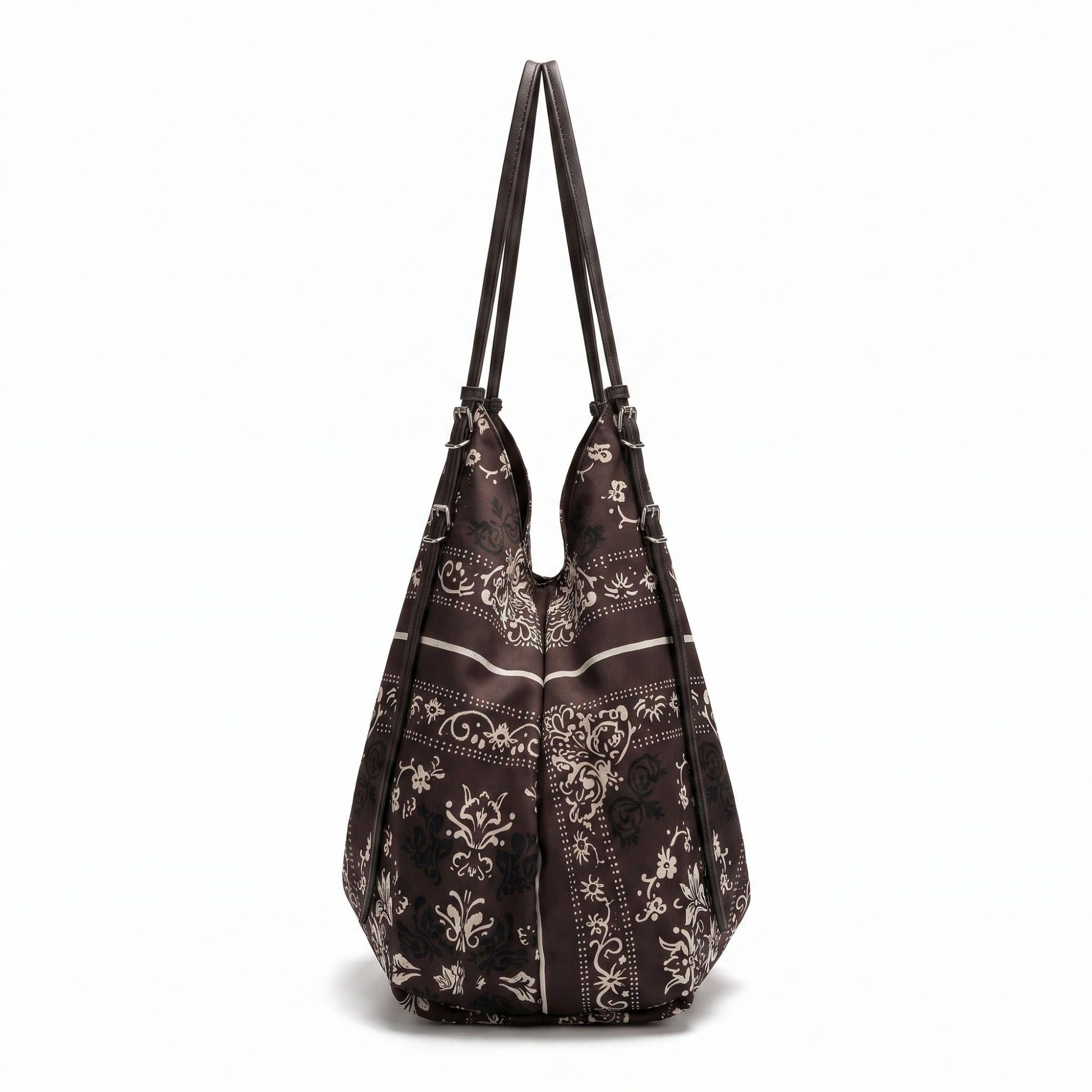 Alilang Women's Oversized Bandana Print Hobo Shoulder Bag with Double Handles
