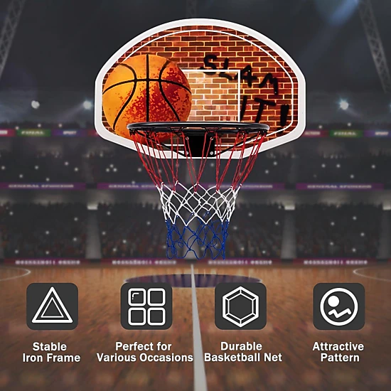 SUGIFT Wall Mounted Fan Backboard Basketball Hoop with 29 x 20-in ...