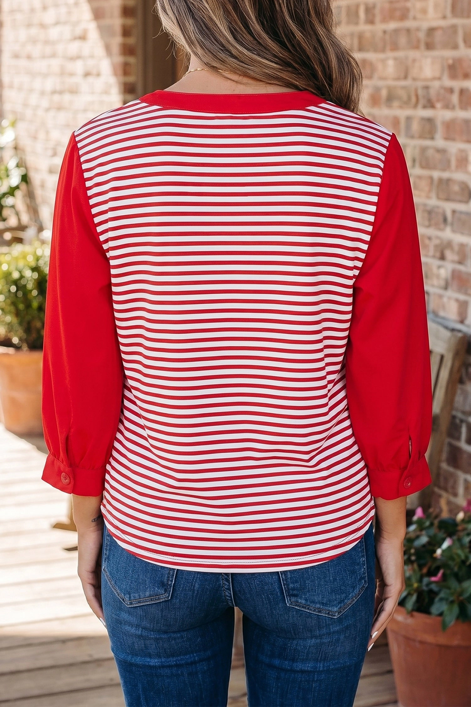 Threaded Pear Wrenley 4 Sleeve Patchwork Top