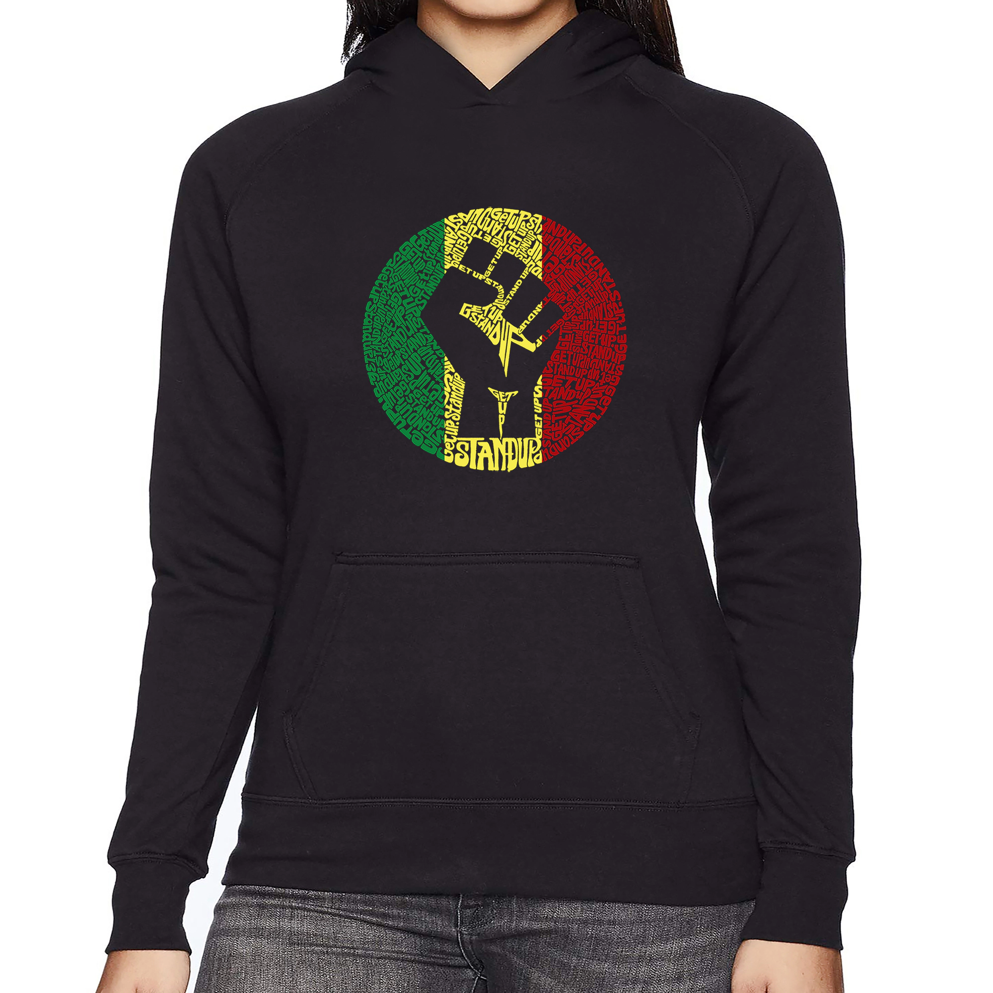LA Pop Art Get Up Stand - Women's Word Hooded Sweatshirt