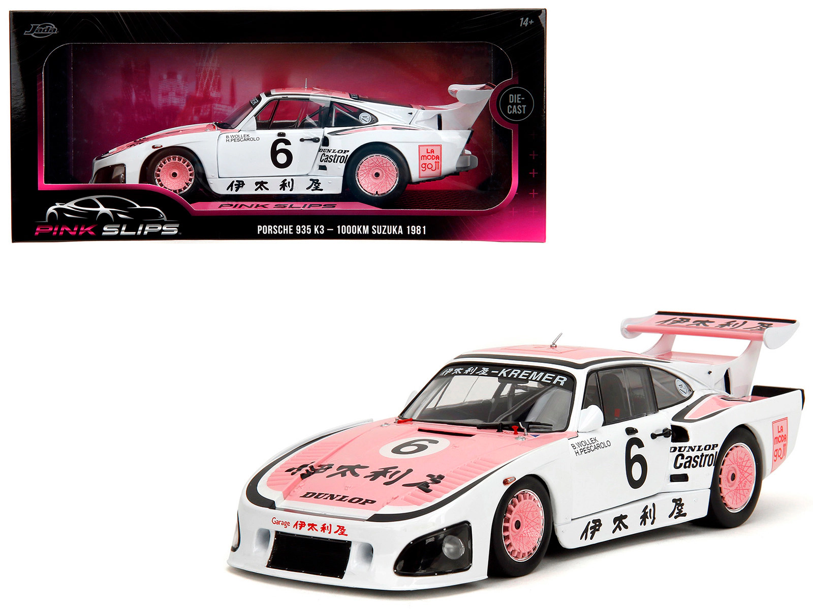 Jada Porsche 935 K3 #6 Bob Wollek - Henri Pescarolo Winner "Suzuka 1000Km" (1981) "Pink Slips" Series 1/18